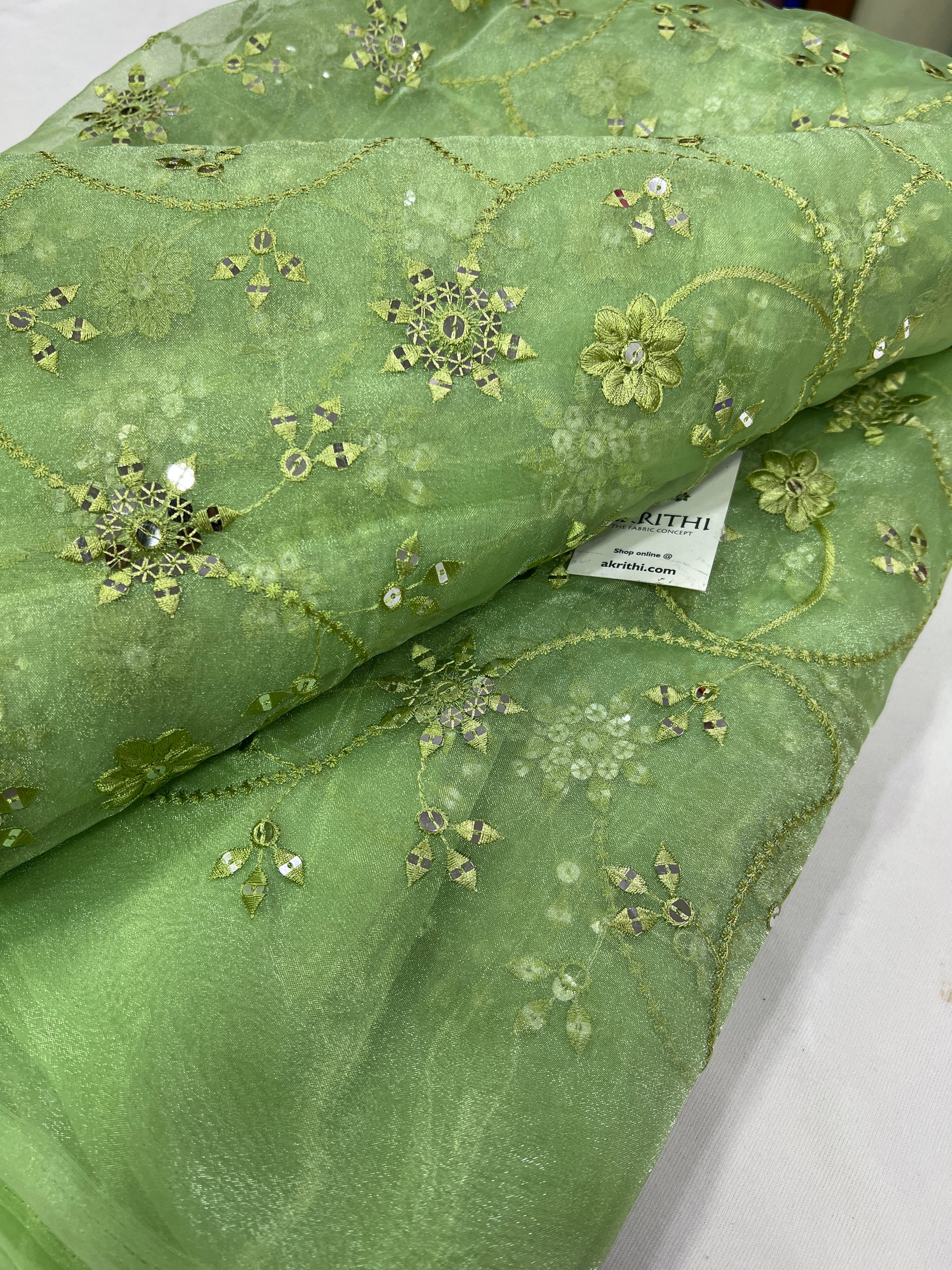 Embroidery on Organza fabric