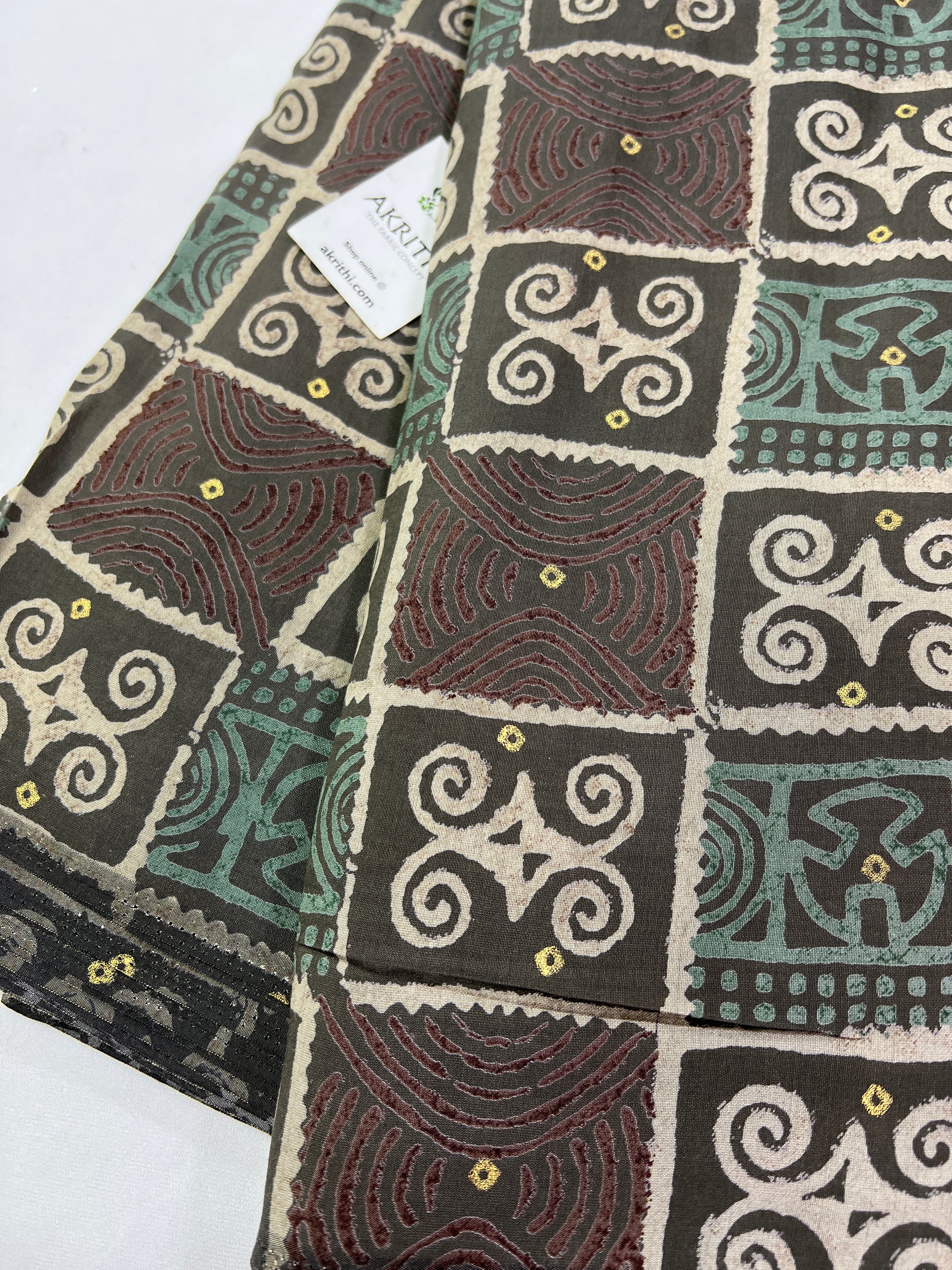 Digital printed Silk fabric with foil