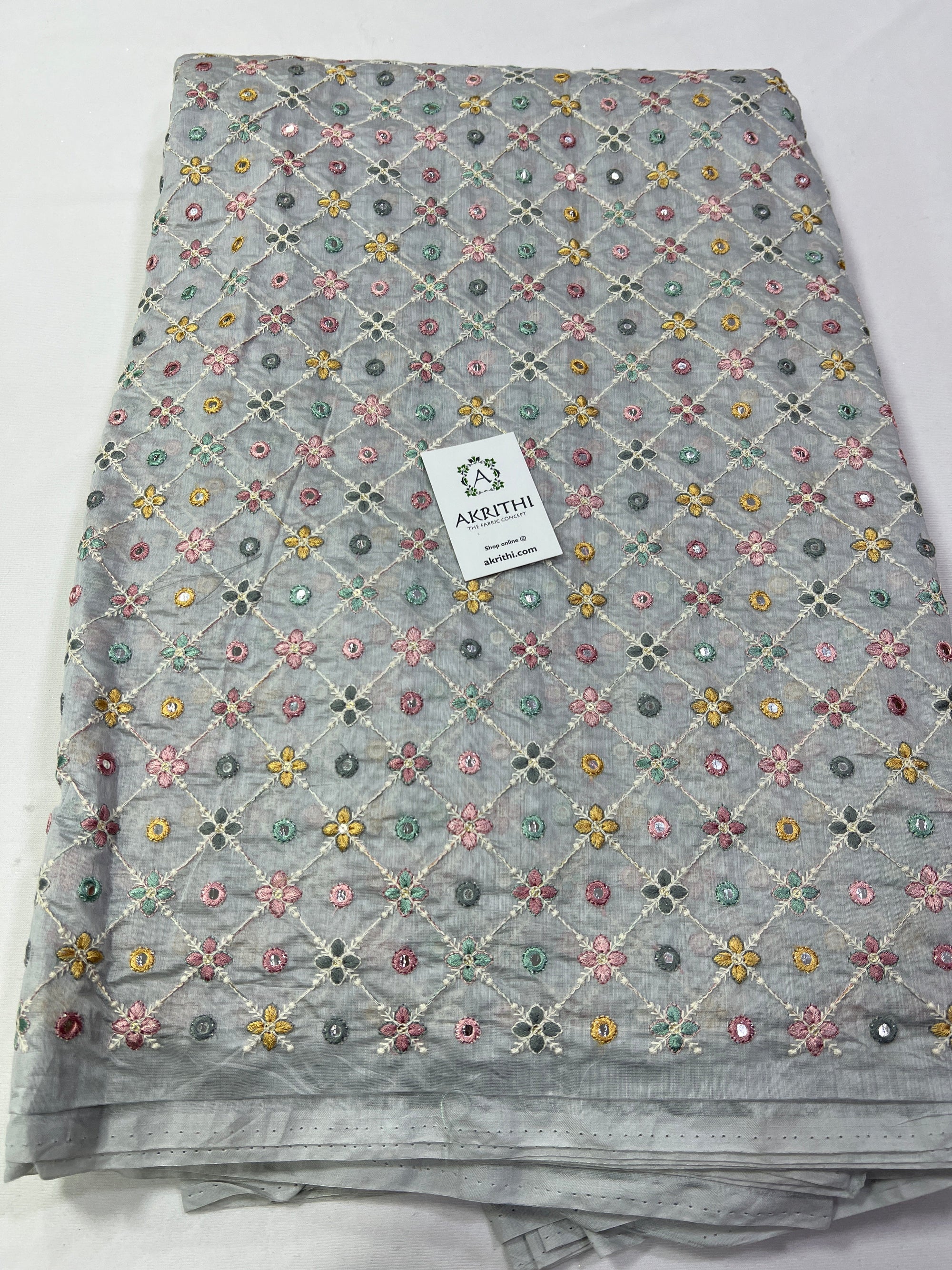 Embroidery on chanderi fabric