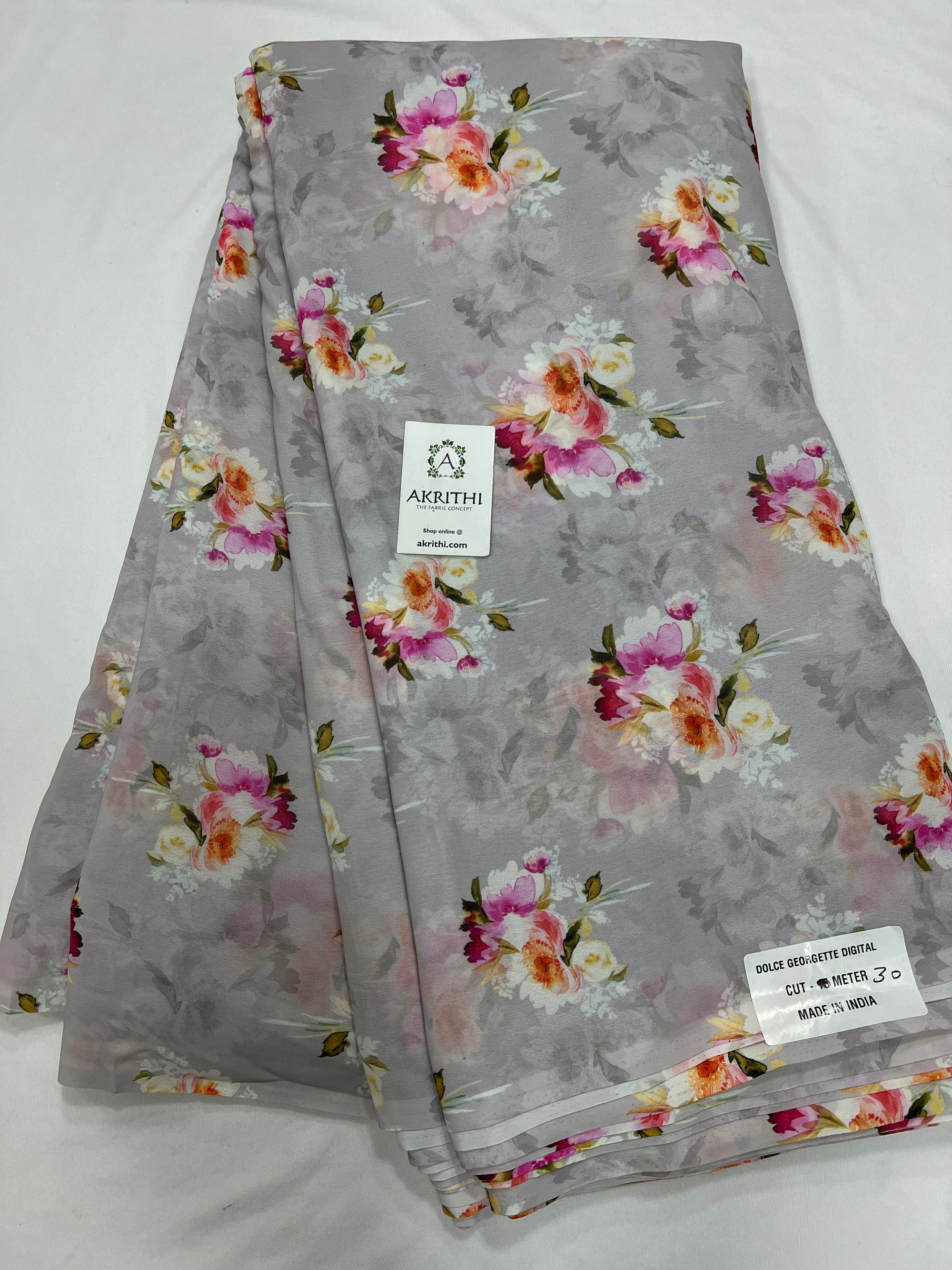 Digital floral printed georgette fabric