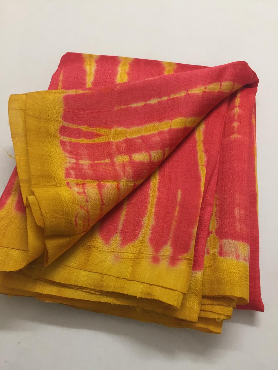 Shibori tie and dye pure raw silk kurta
