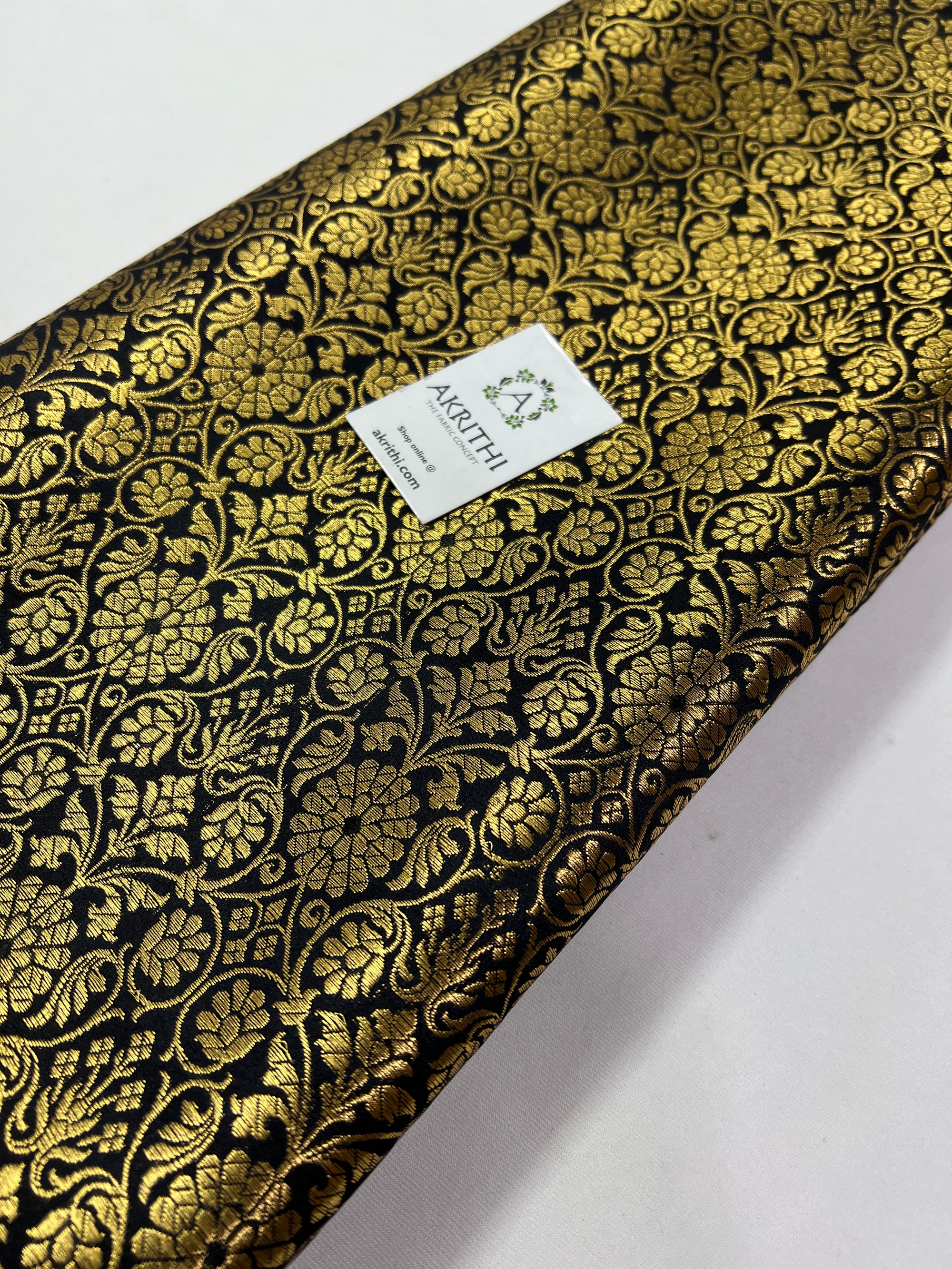 Banarasi brocade fabric black