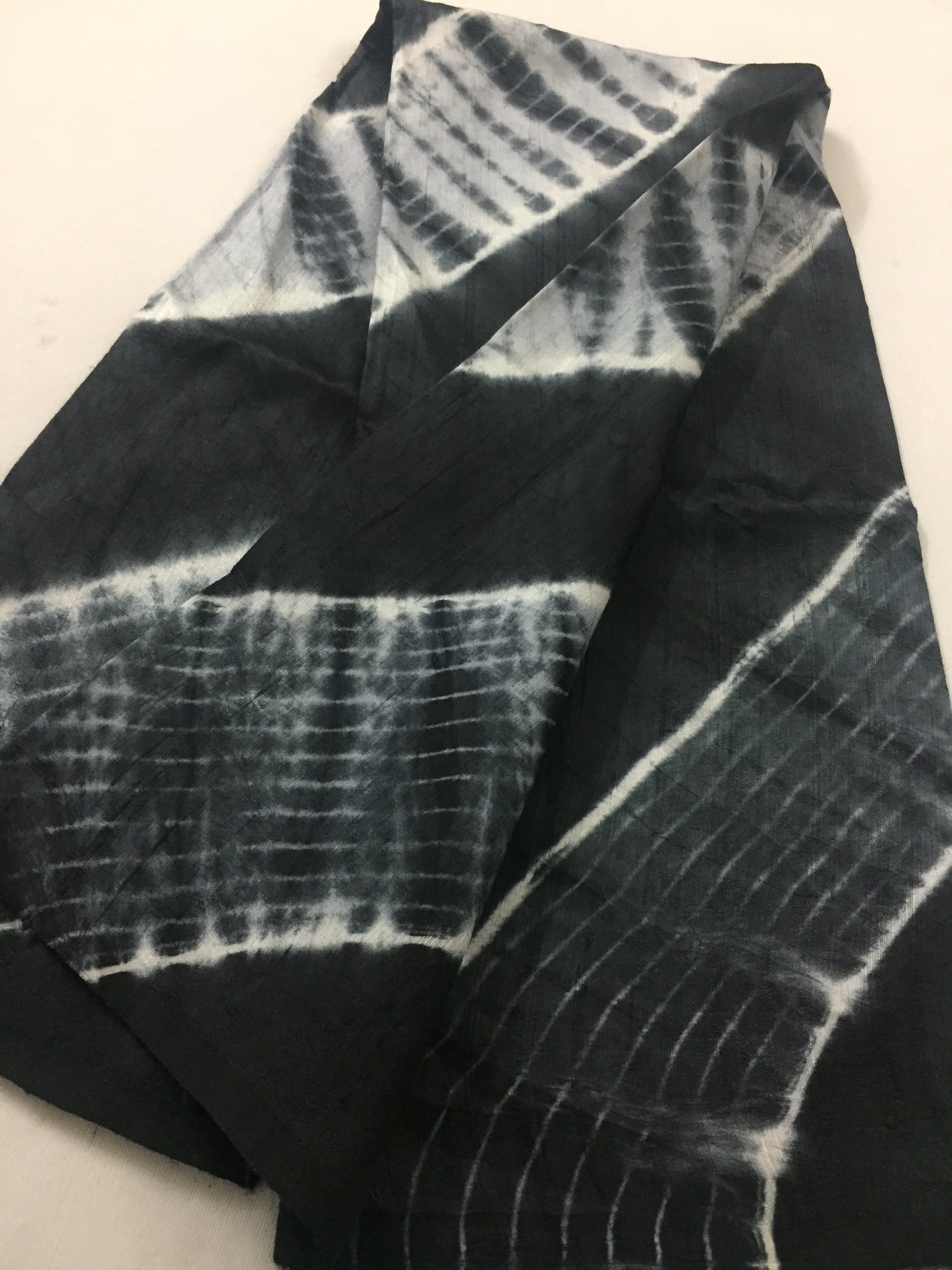 Shibori pure raw silk kurta fabric