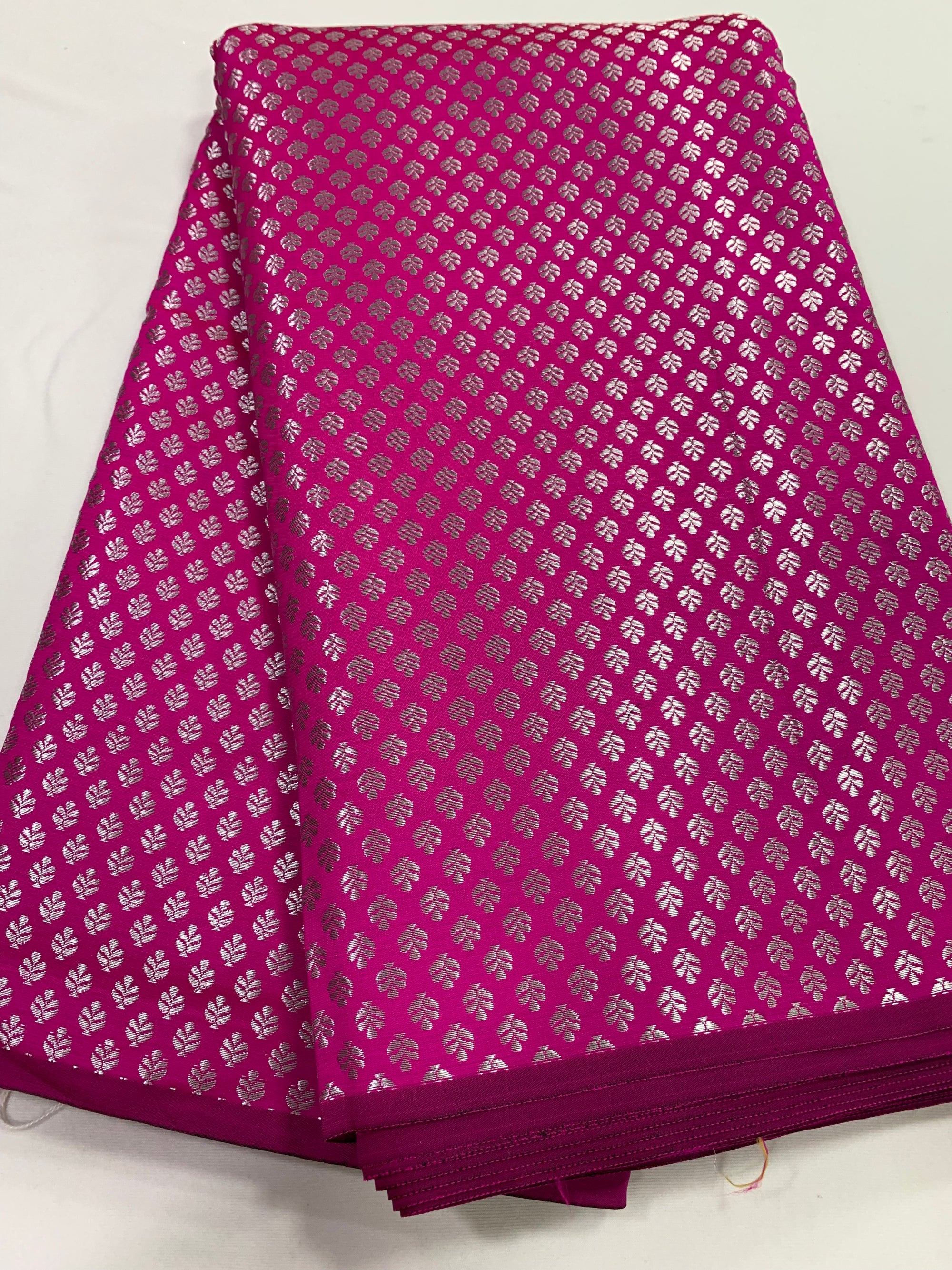 Banarasi brocade fabric with silver zari