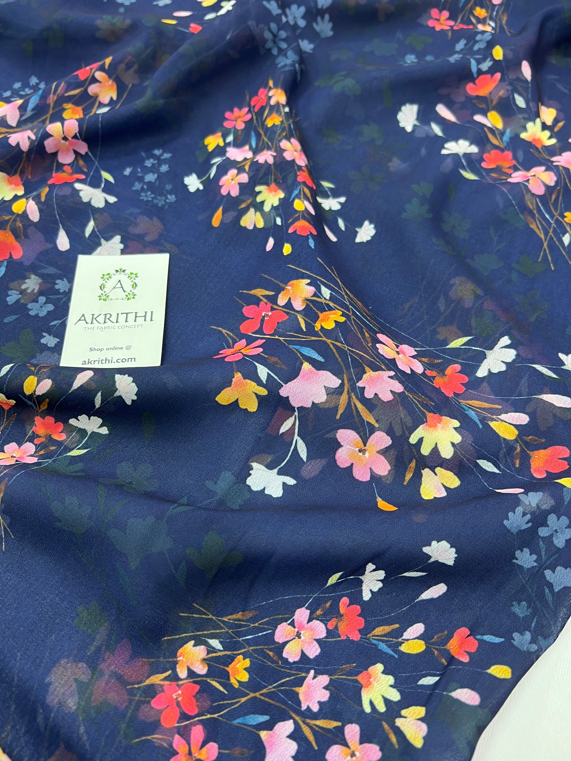 Digital floral printed georgette fabric