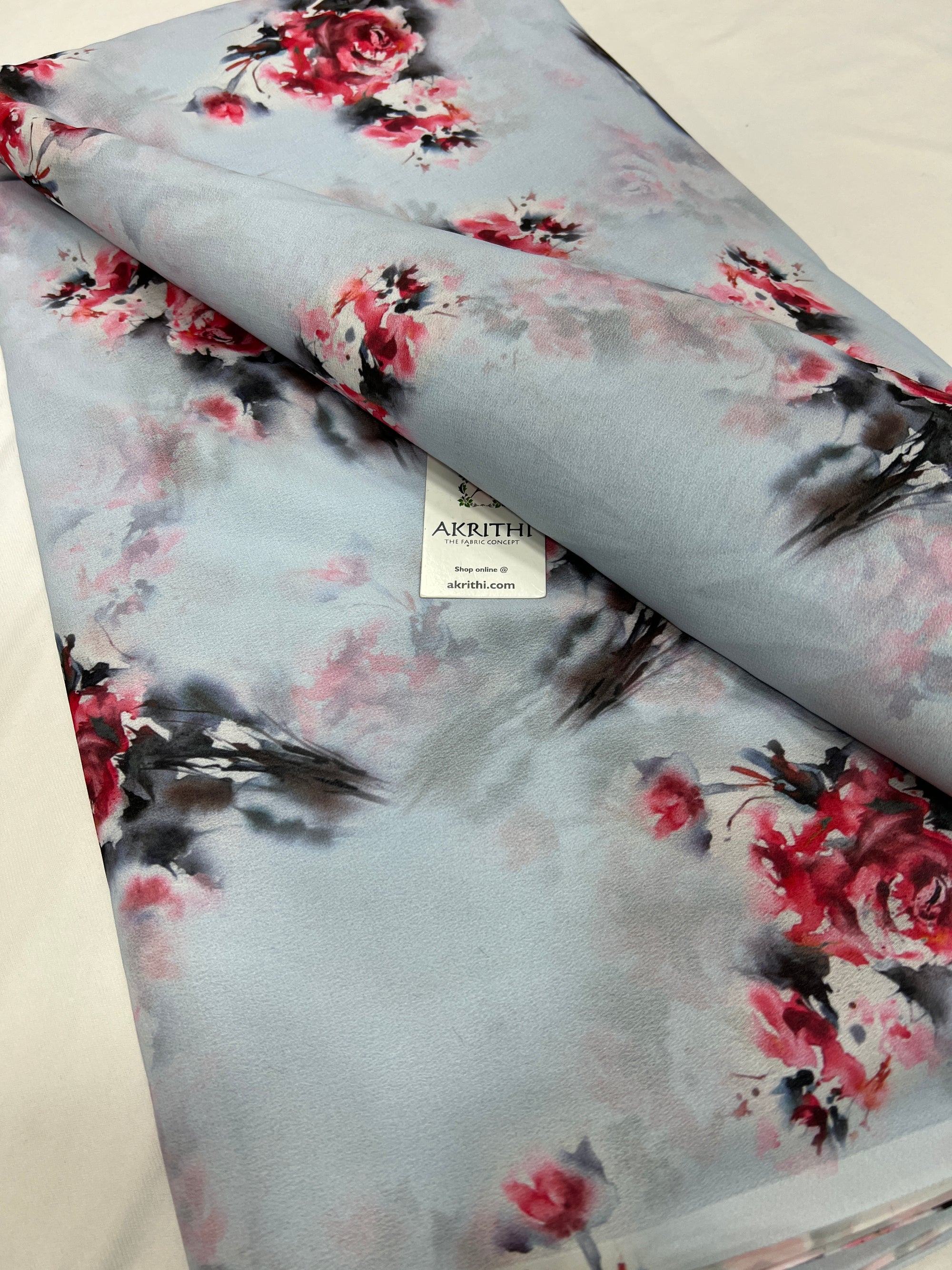 Digital floral printed georgette fabric