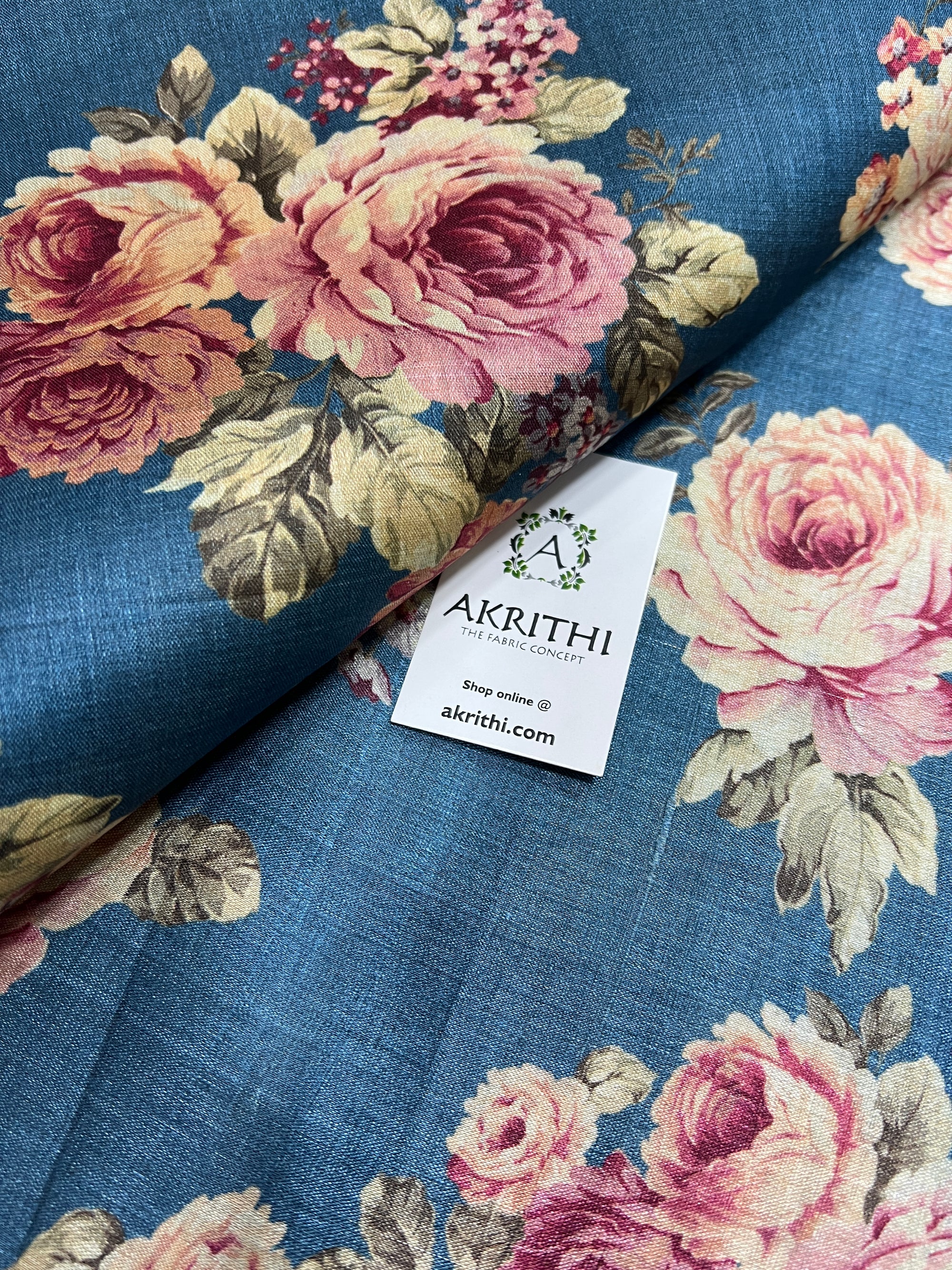 Digital Printed handloom pure tussar silk fabric
