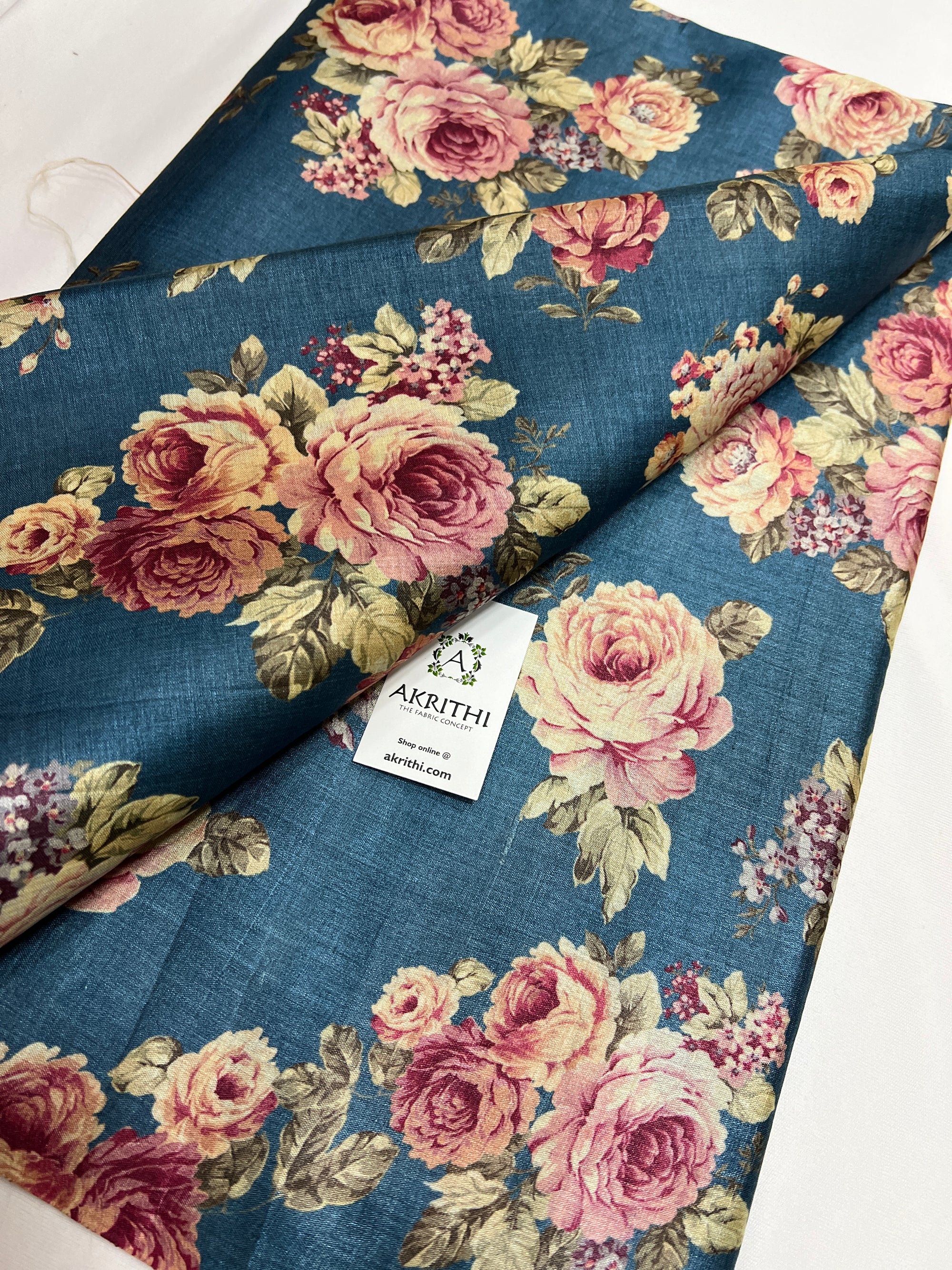 Digital Printed handloom pure tussar silk fabric
