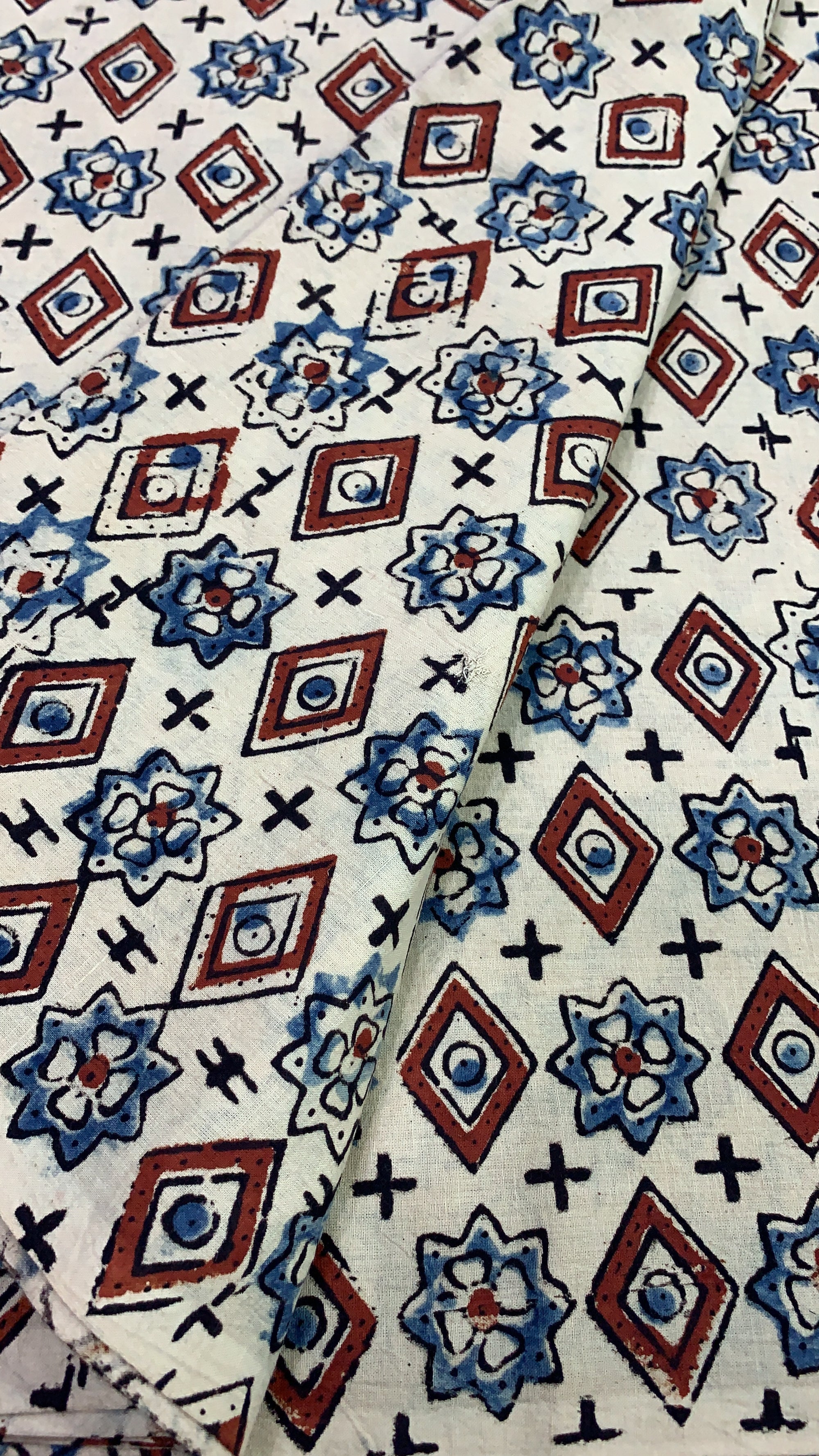 Ajrakh hand block pure cotton fabric