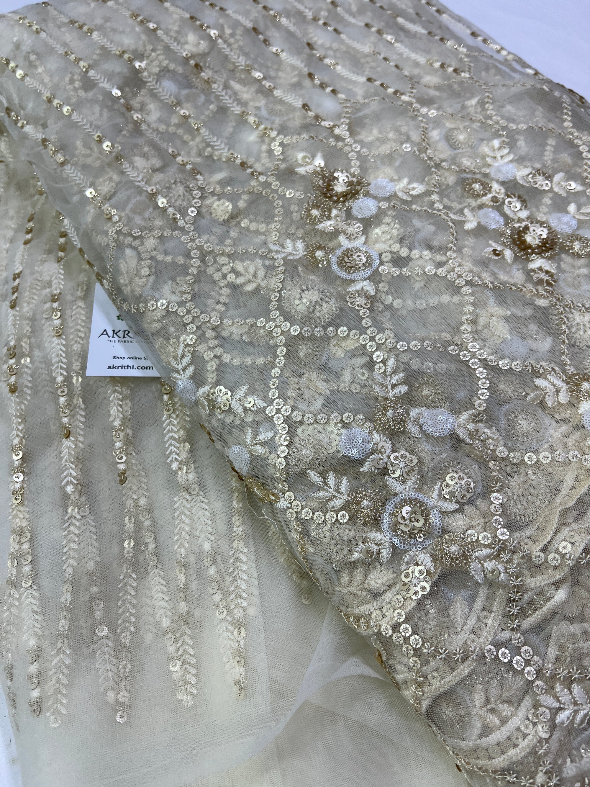 Embroidery on net fabric