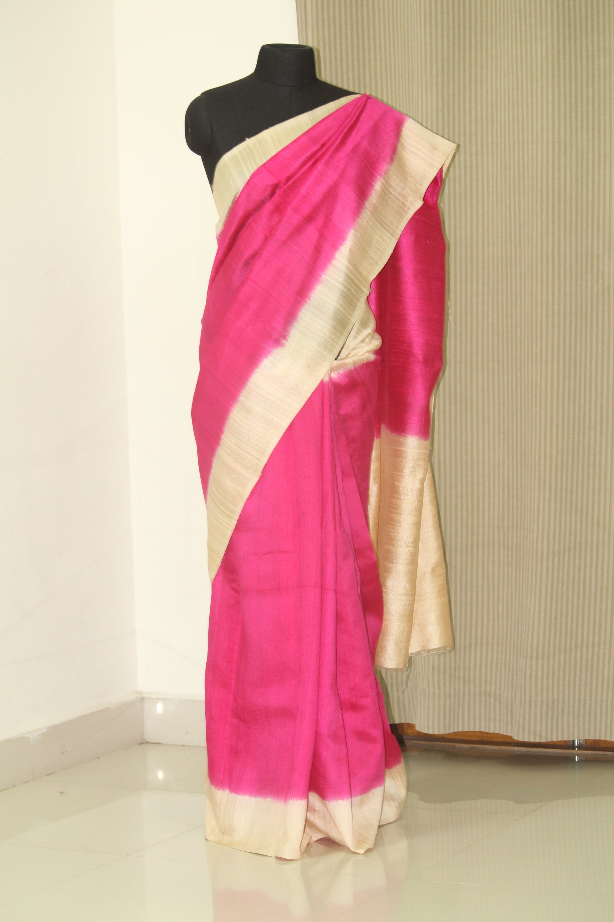 Pure dupion raw silk saree