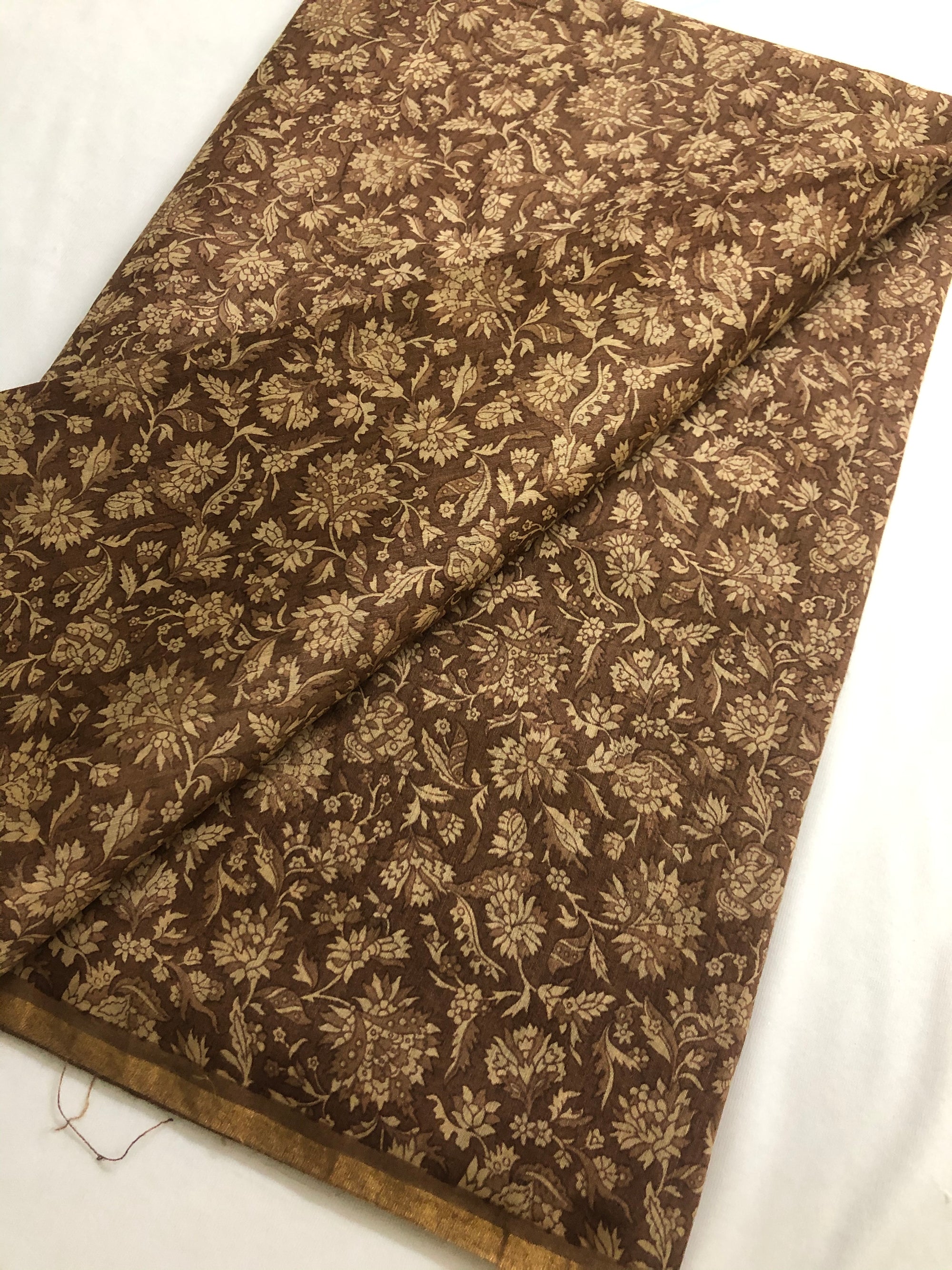 Printed handloom pure munga silk fabric