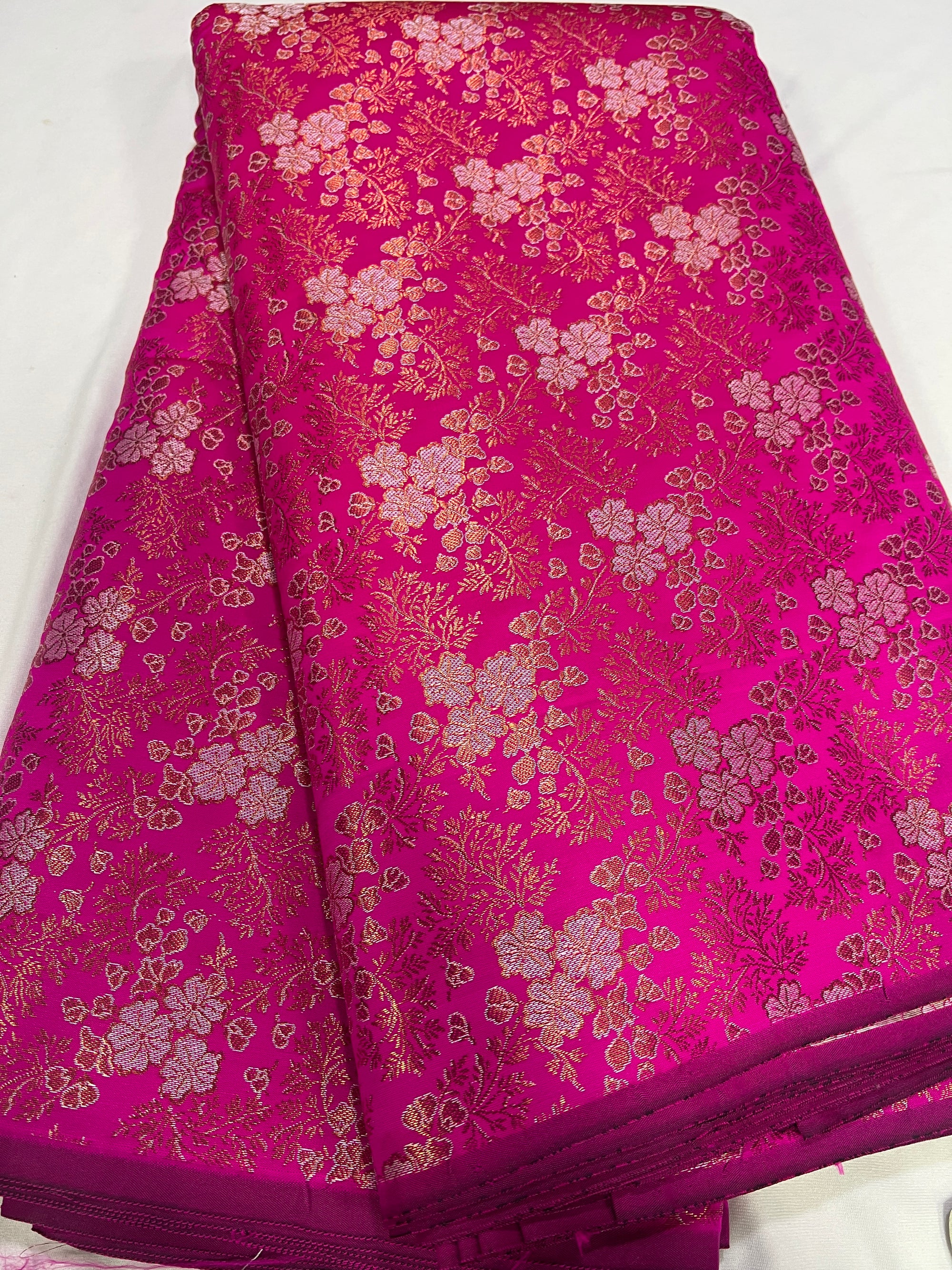 Banarasi brocade fabric with copper zari