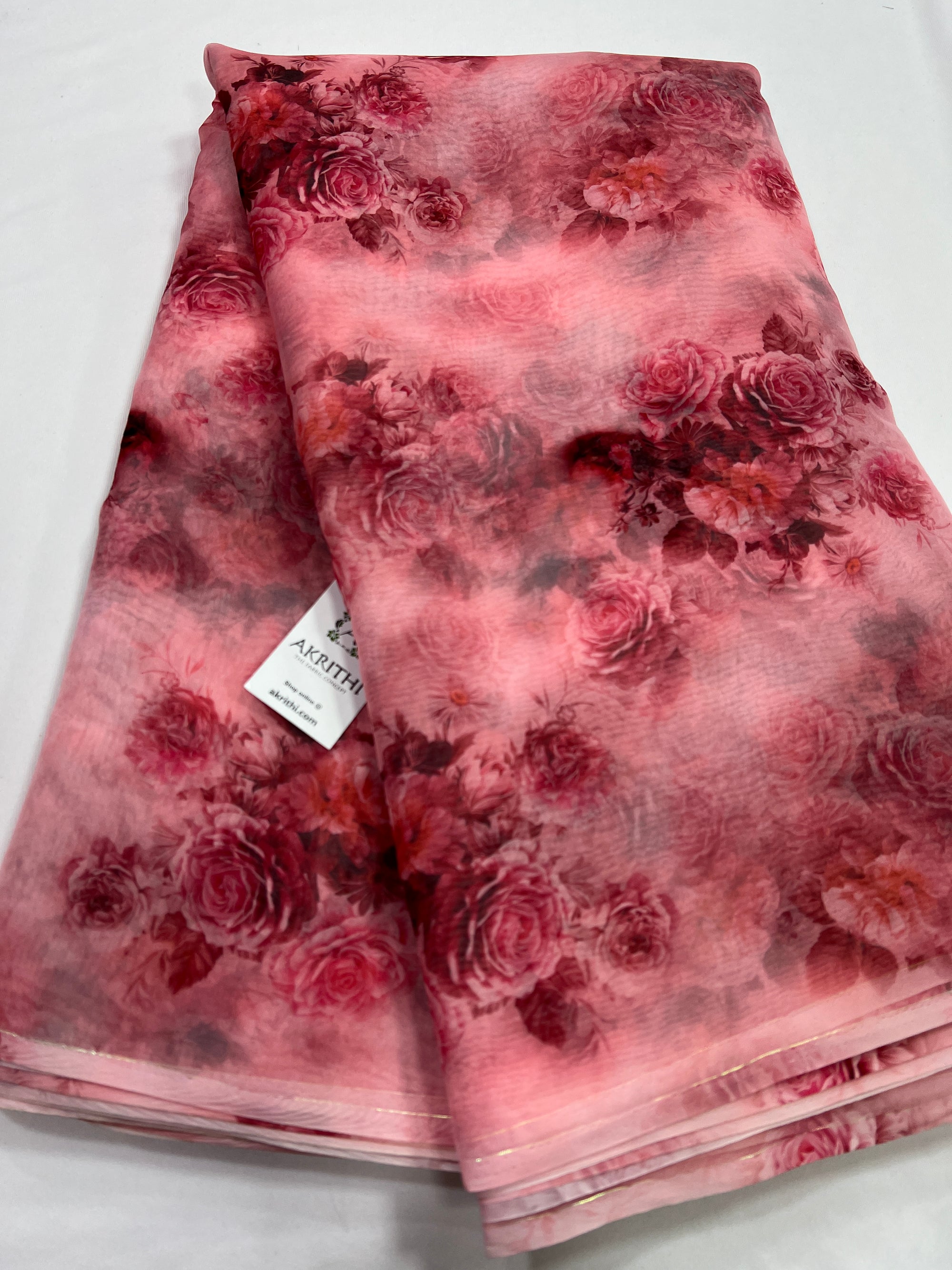 Digital floral Printed organza fabric