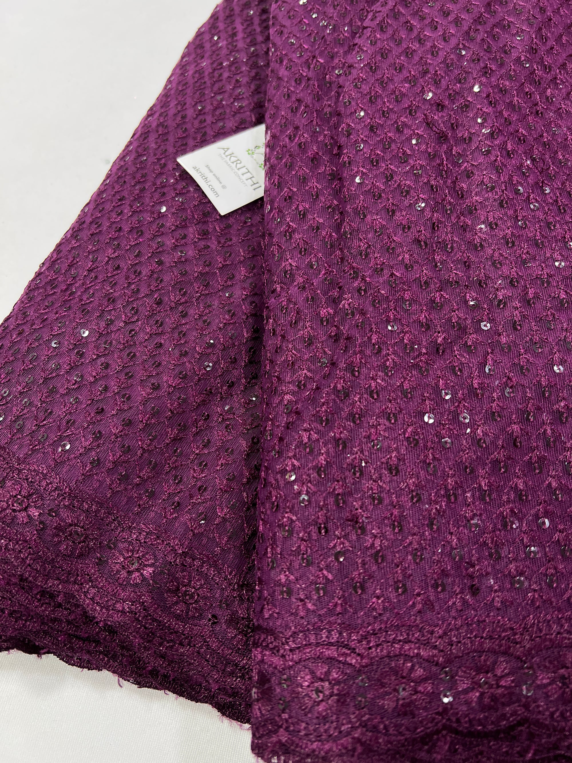 Embroidery on net fabric