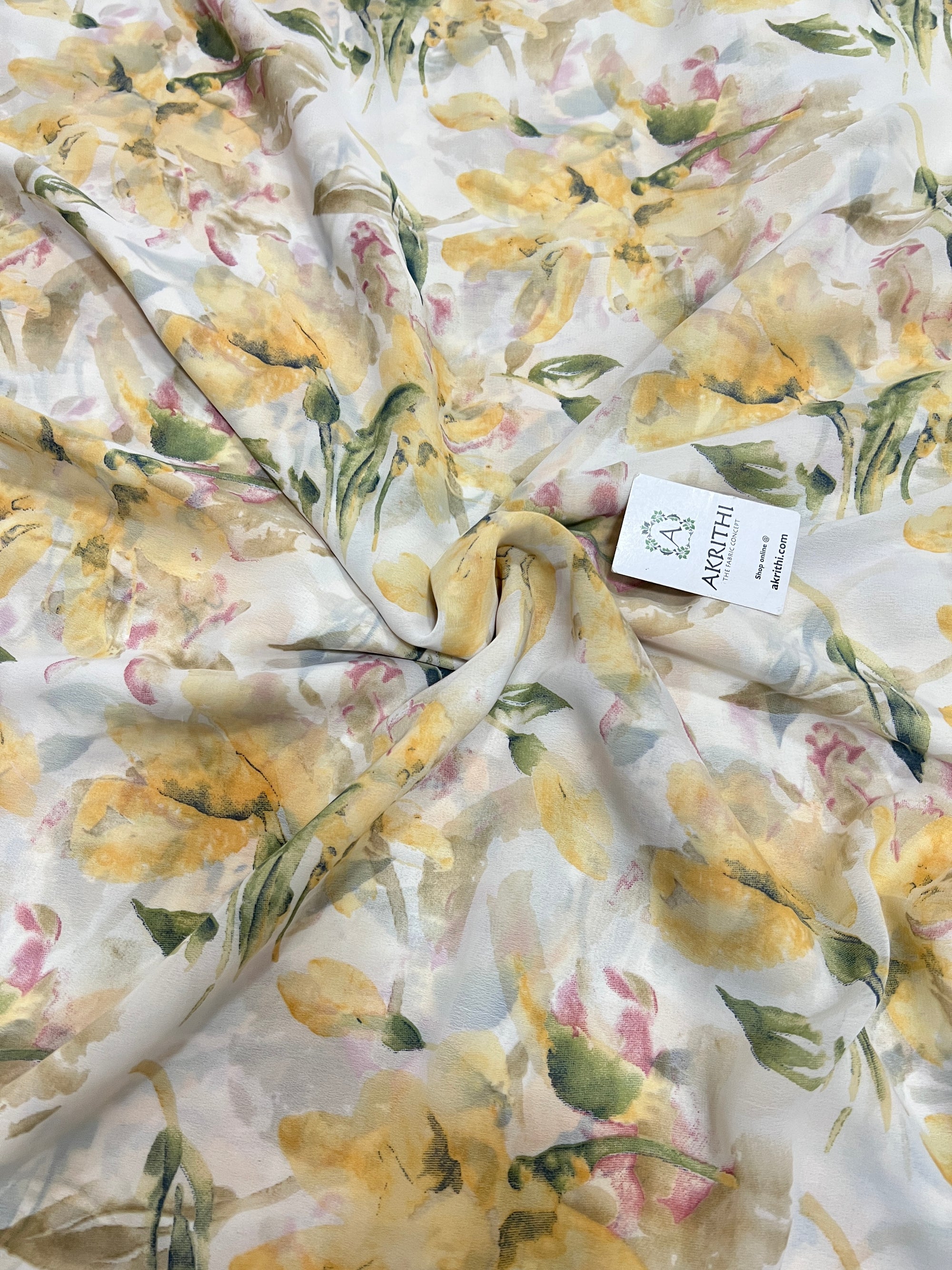 Digital floral printed georgette fabric