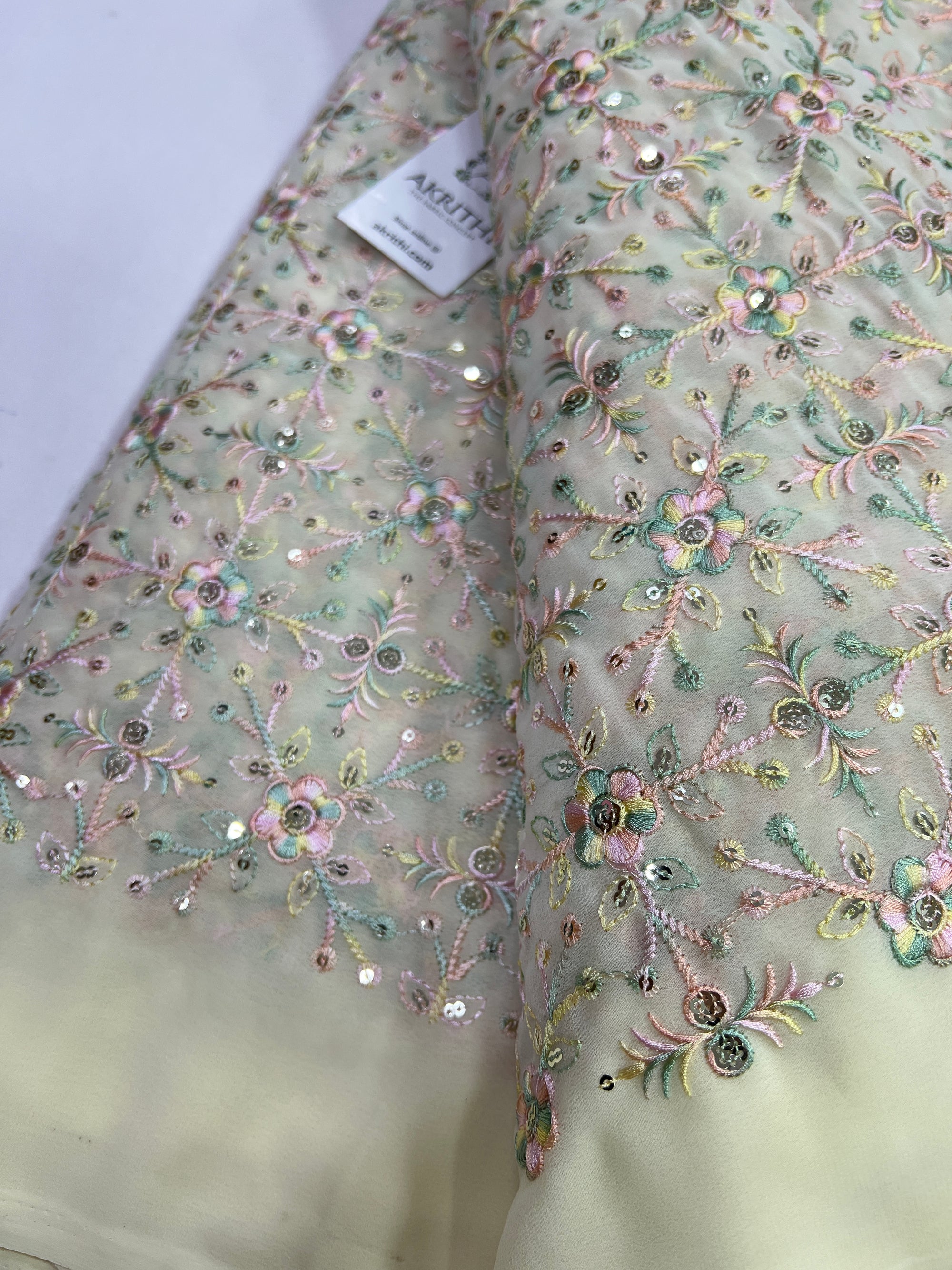 Embroidery on georgette fabric