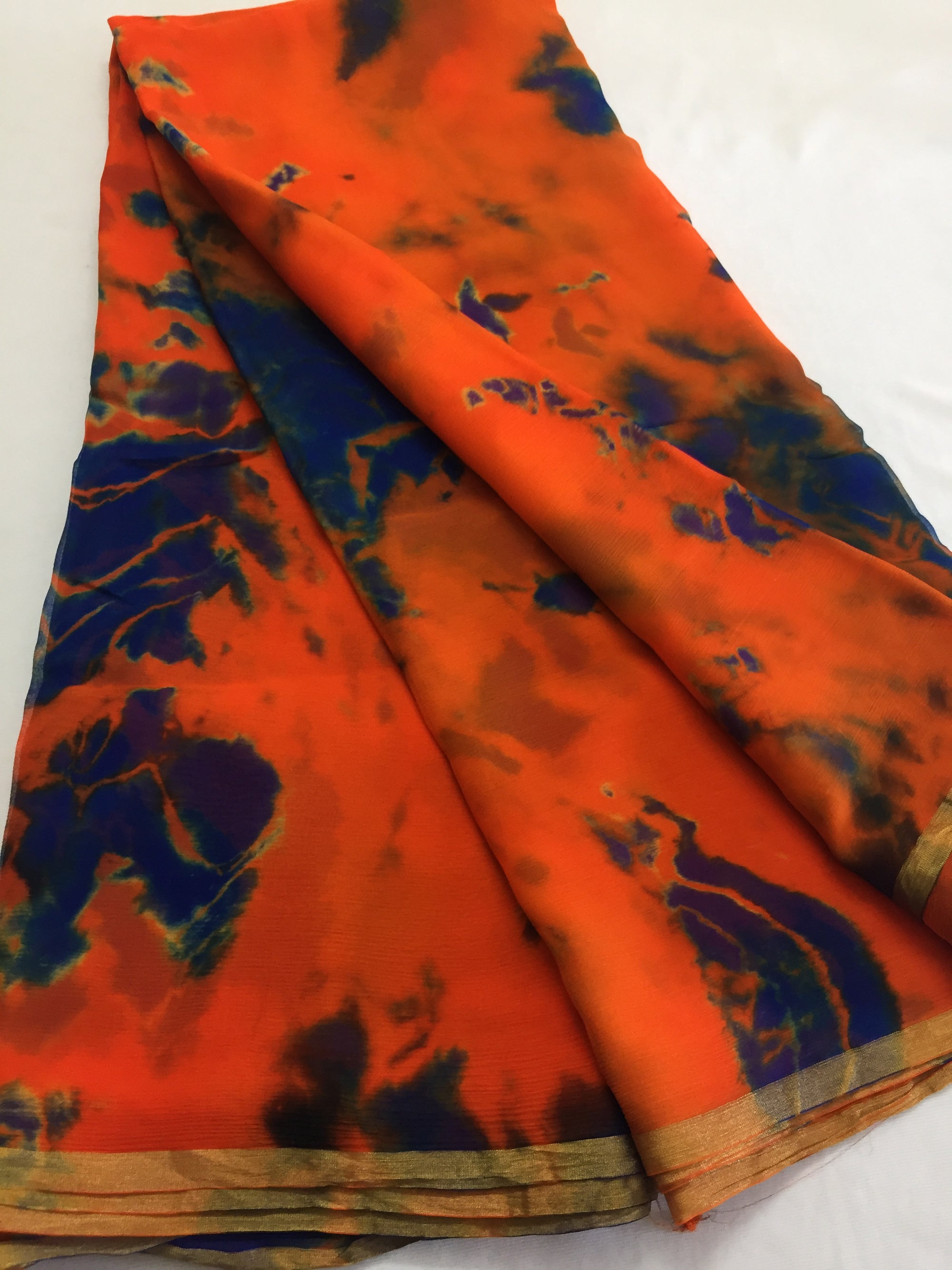 PURE CHIFFON SHIBORI TIE AND DYE SAREE