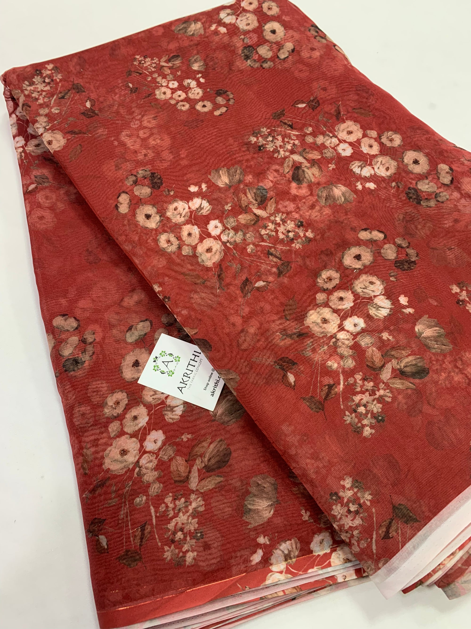 Digital floral Printed organza fabric