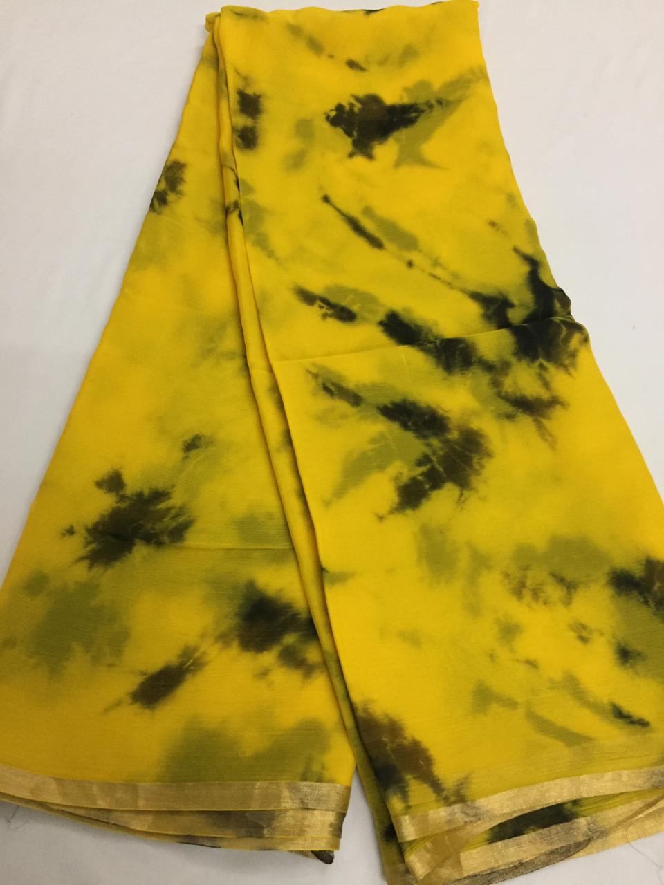 PURE CHIFFON SHIBORI TIE AND DYE SAREE
