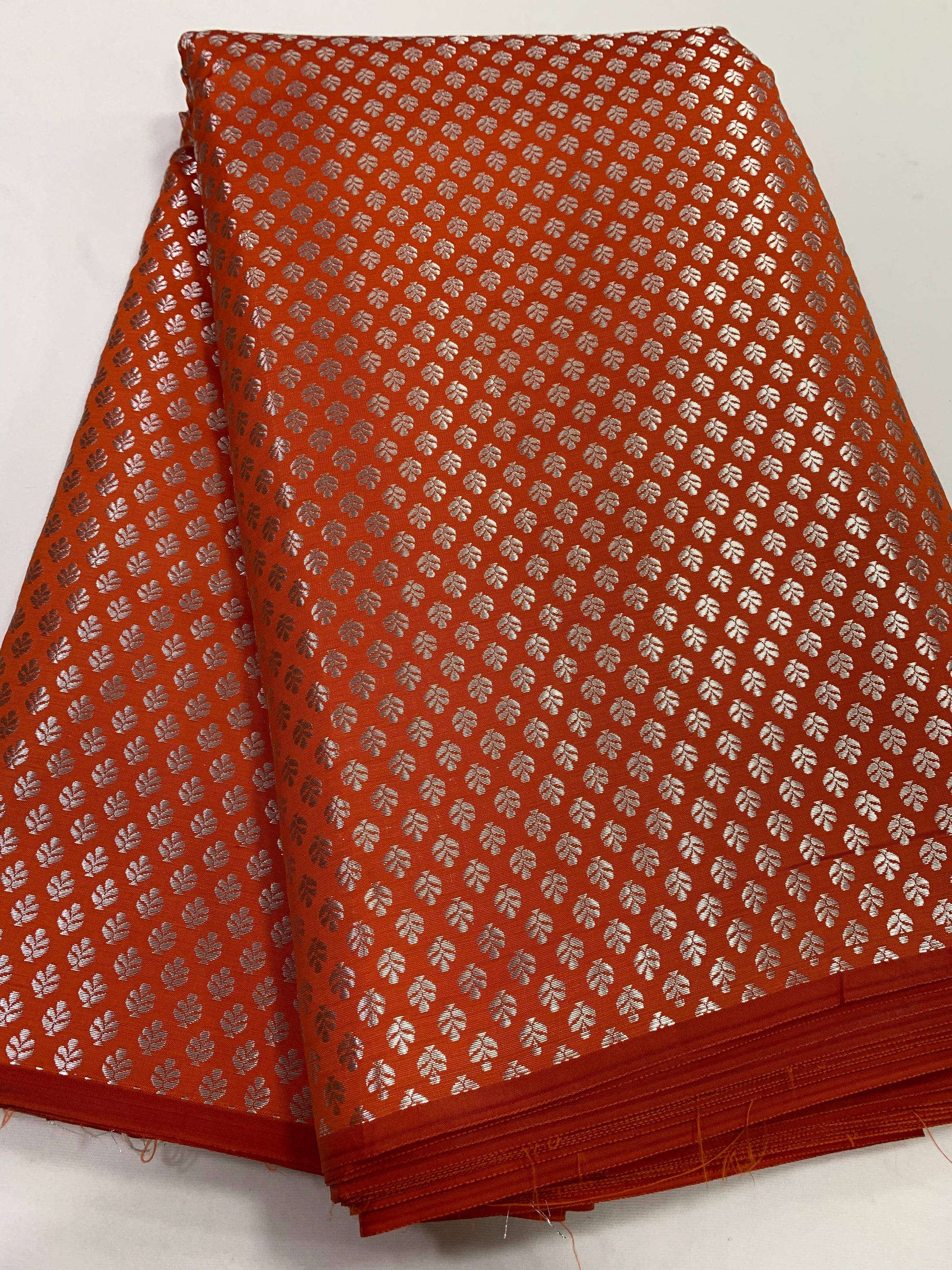 Banarasi brocade fabric with silver zari