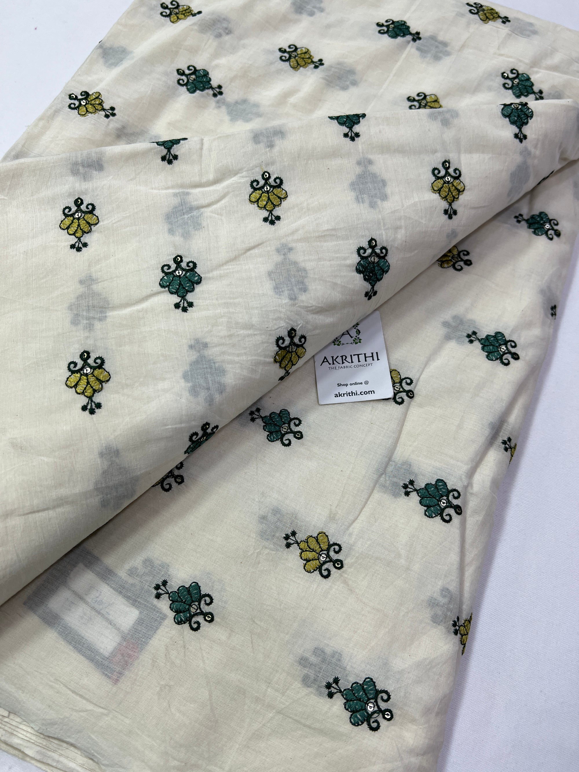 Pure Cotton embroidered fabric 1.4 METERS CUT