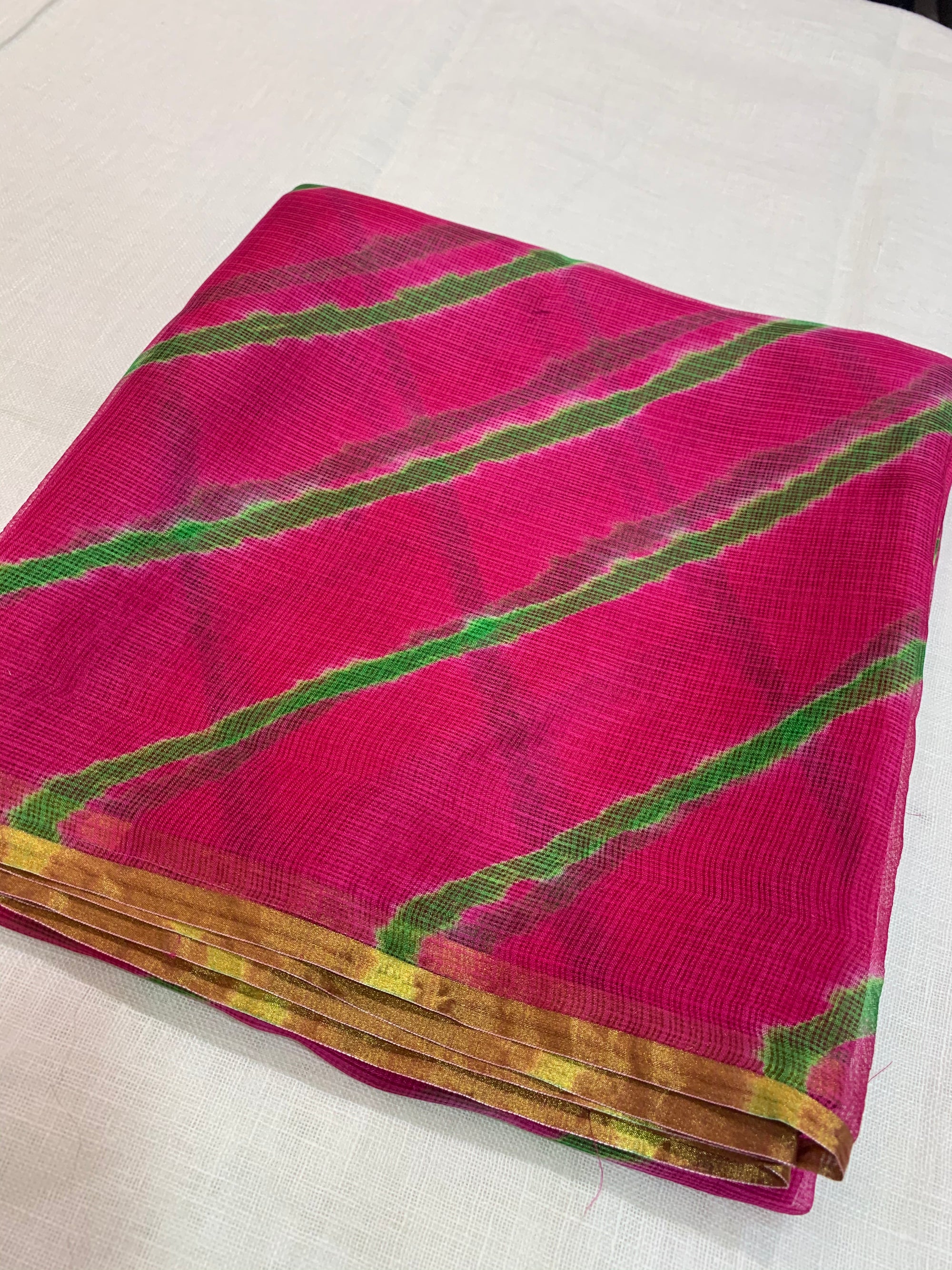 Pure silk Kota tie and dye kurta fabric