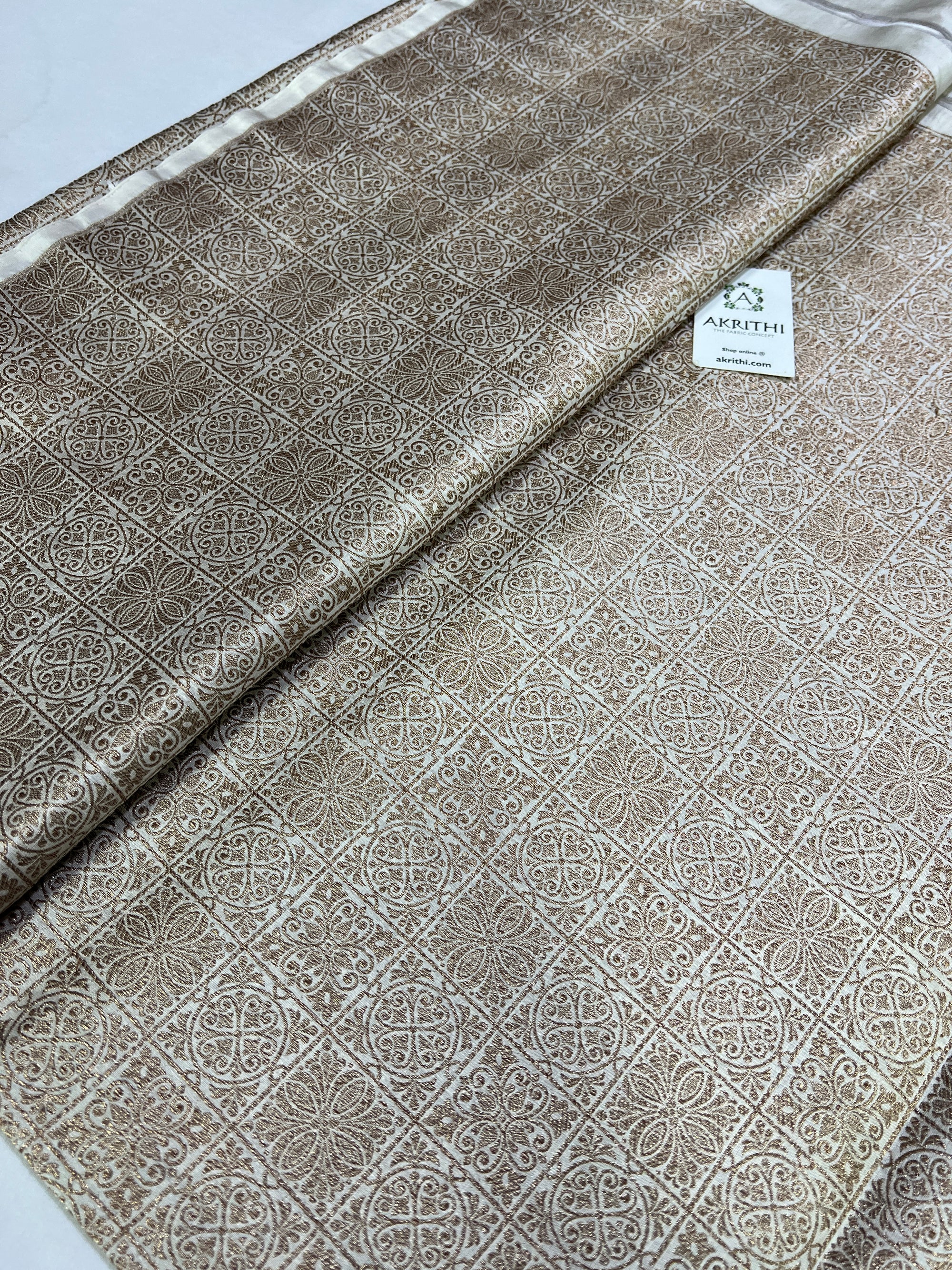 Pure silk Handloom Banarasi brocade fabric
