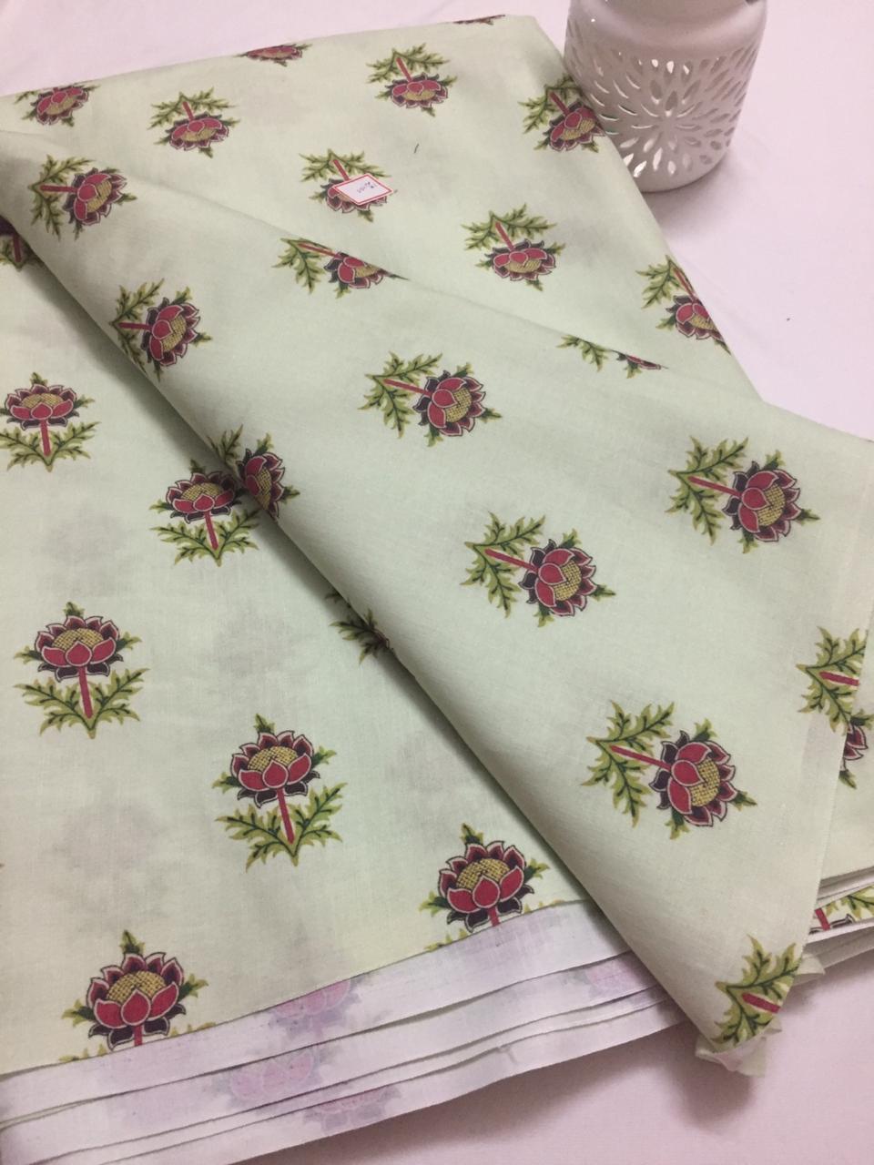 Printed Cotton slub fabric 80 cms cut
