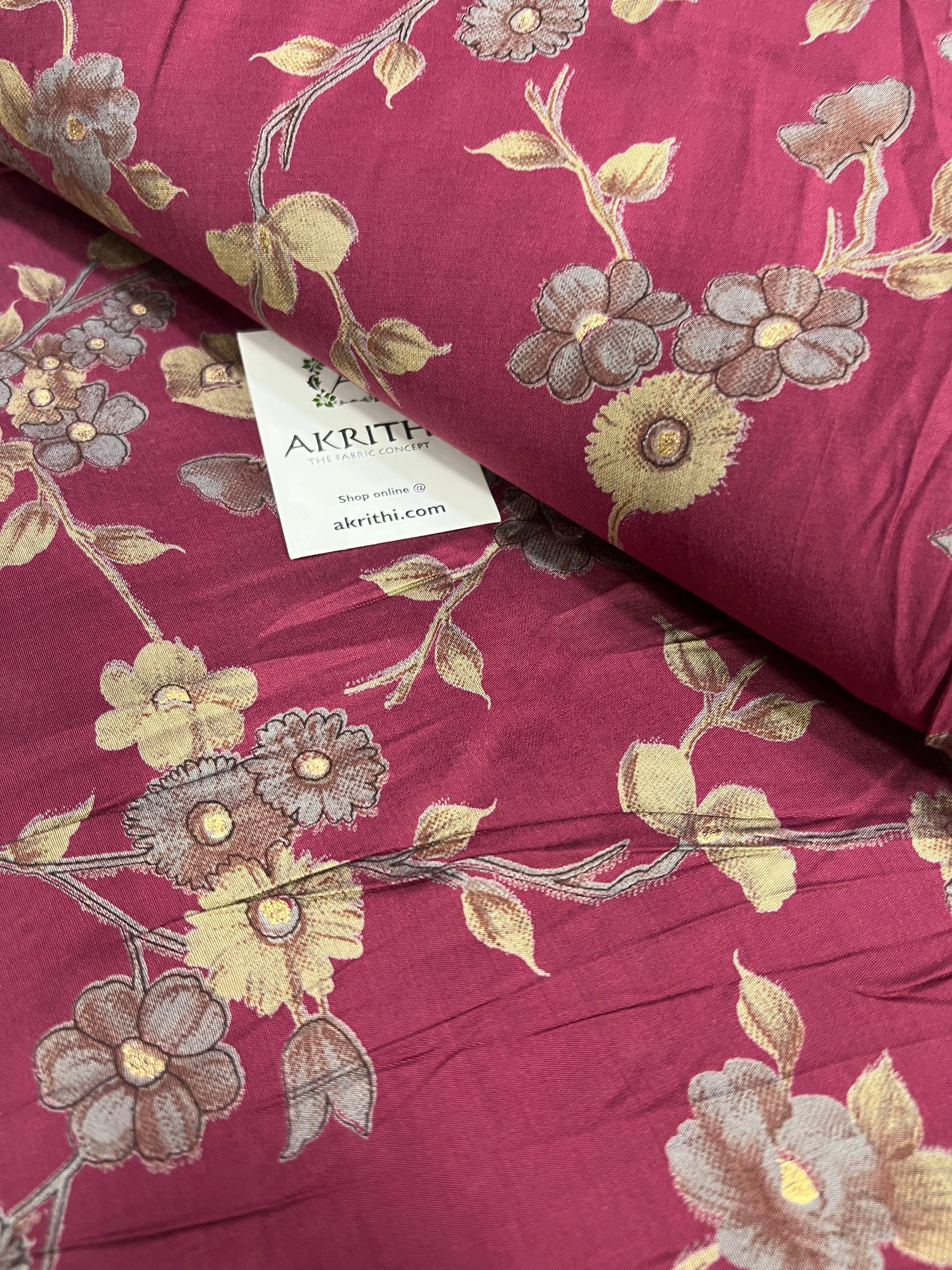 Digital printed silk fabric