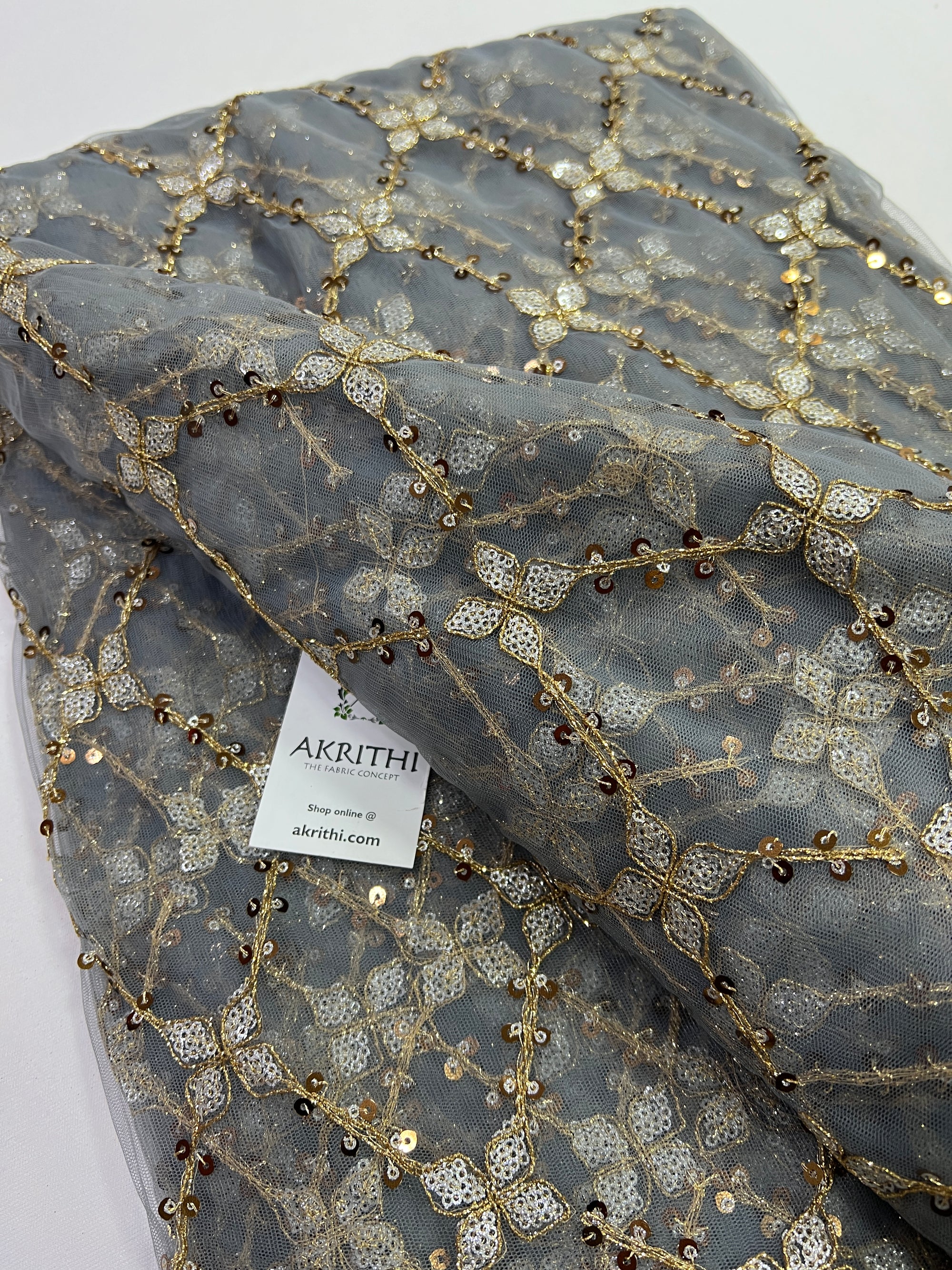 Embroidery on net fabric