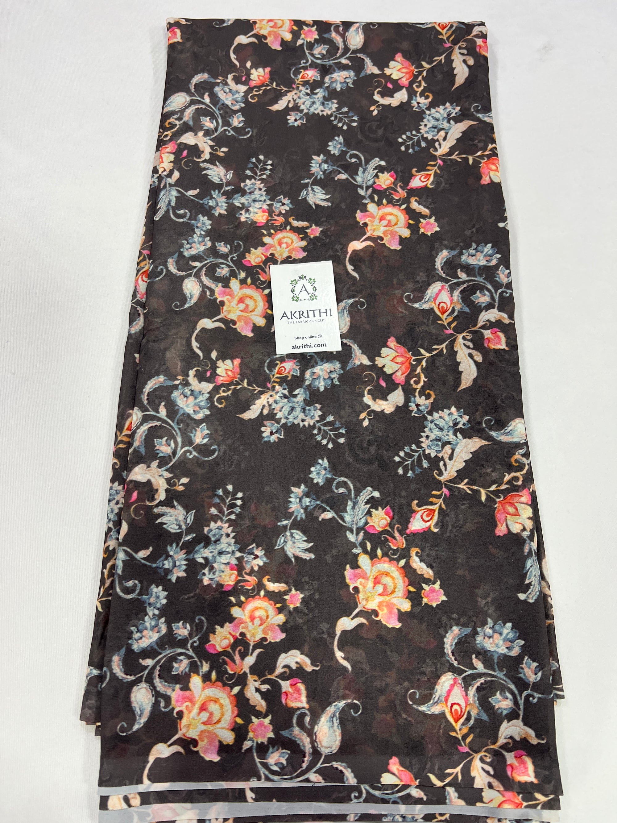 Digital floral printed georgette fabric