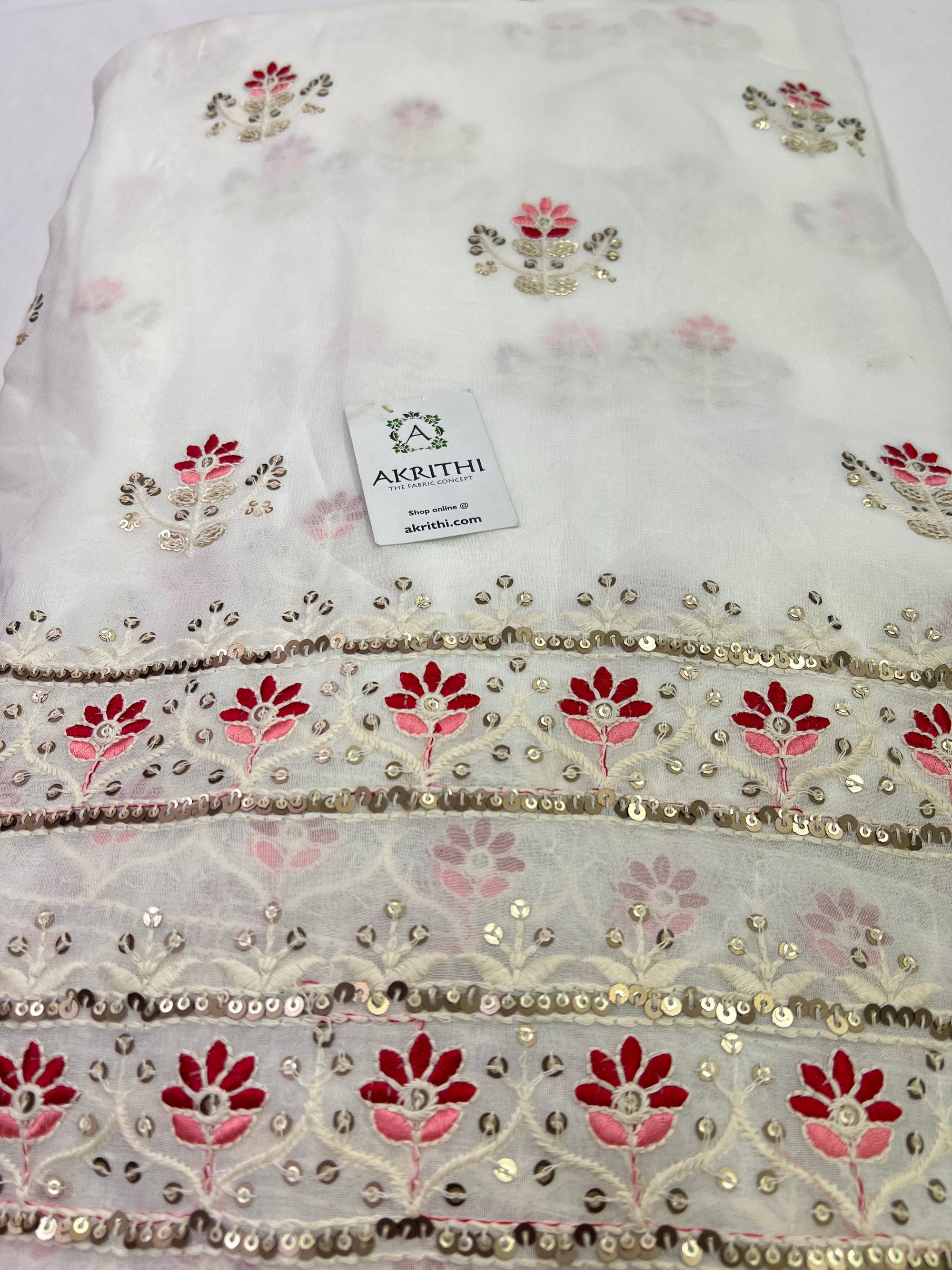 Embroidery on georgette fabric
