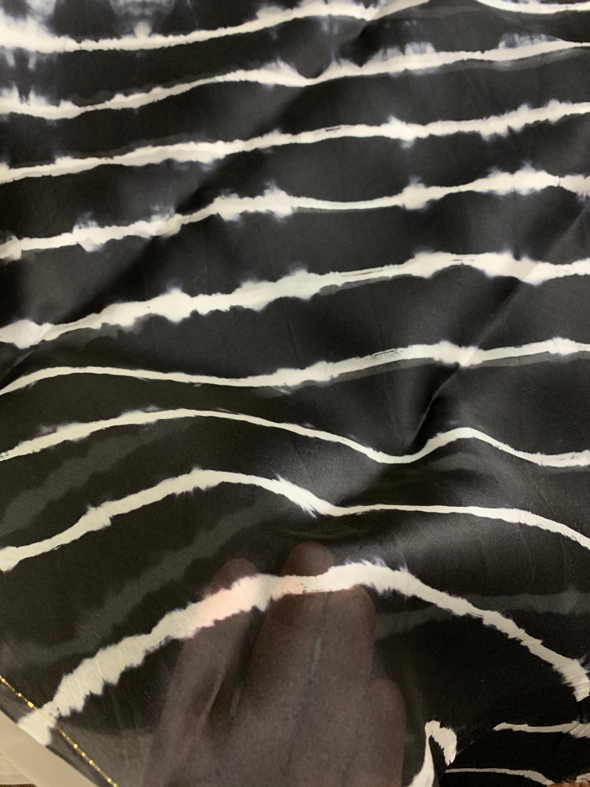 PURE SILK SATIN ORGANZA LEHERIYA SAREE