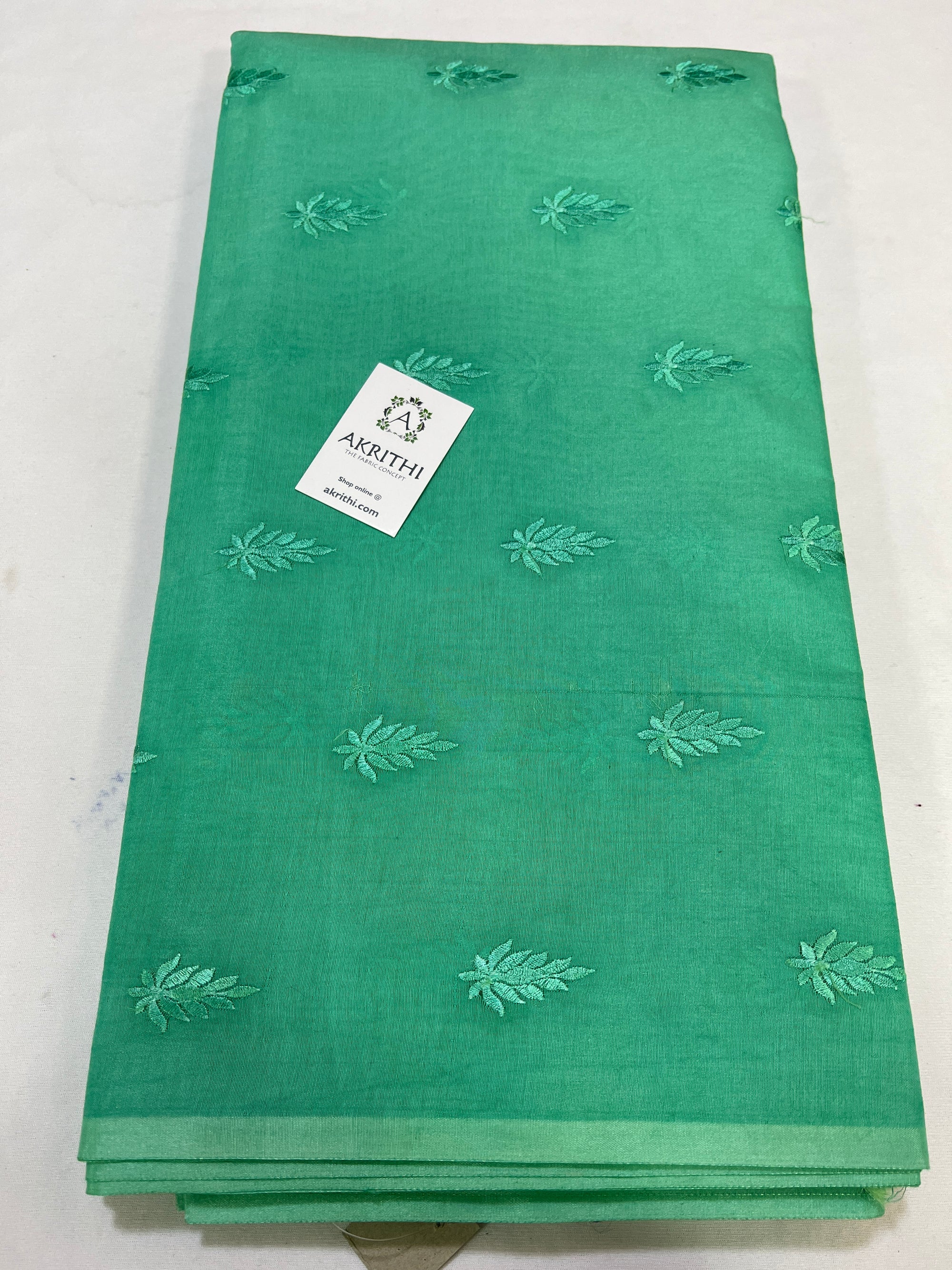 Chanderi embroidered fabric