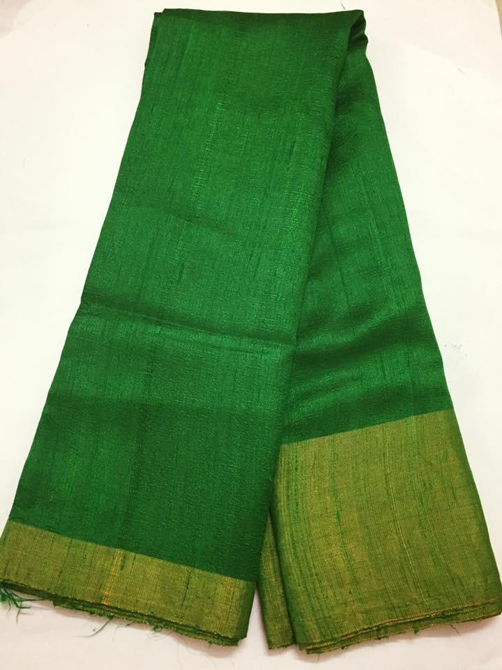 Pure raw silk saree with zari border