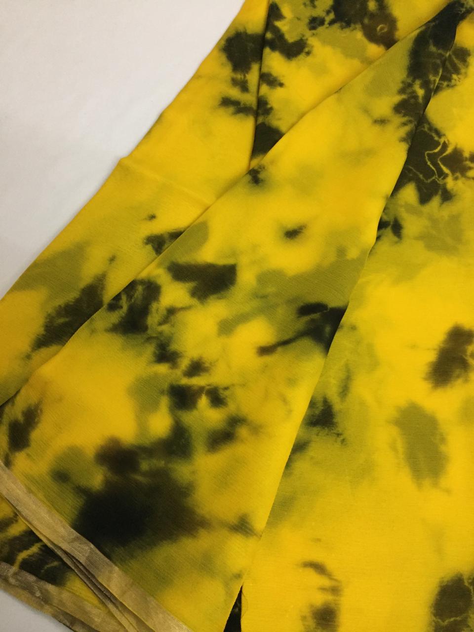 PURE CHIFFON SHIBORI TIE AND DYE SAREE