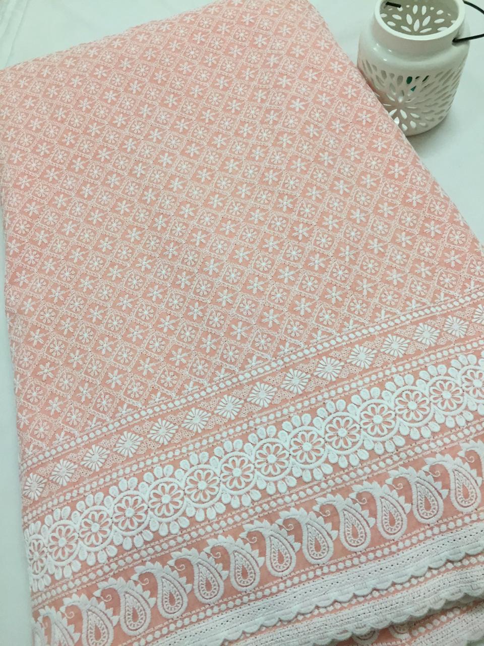 Chikankari hakoba cotton fabric
