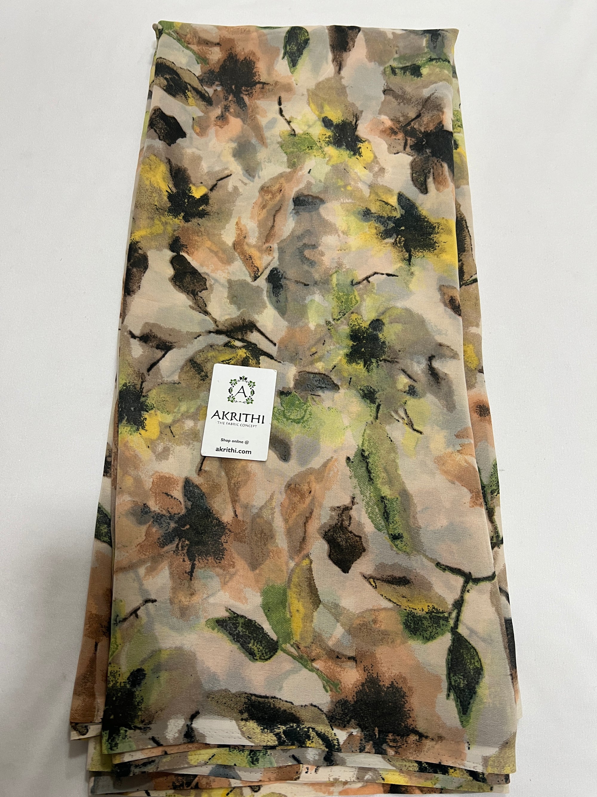 Digital floral printed georgette fabric