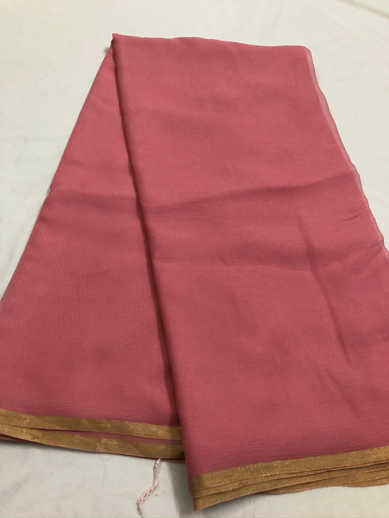 Pure silk chiffon saree
