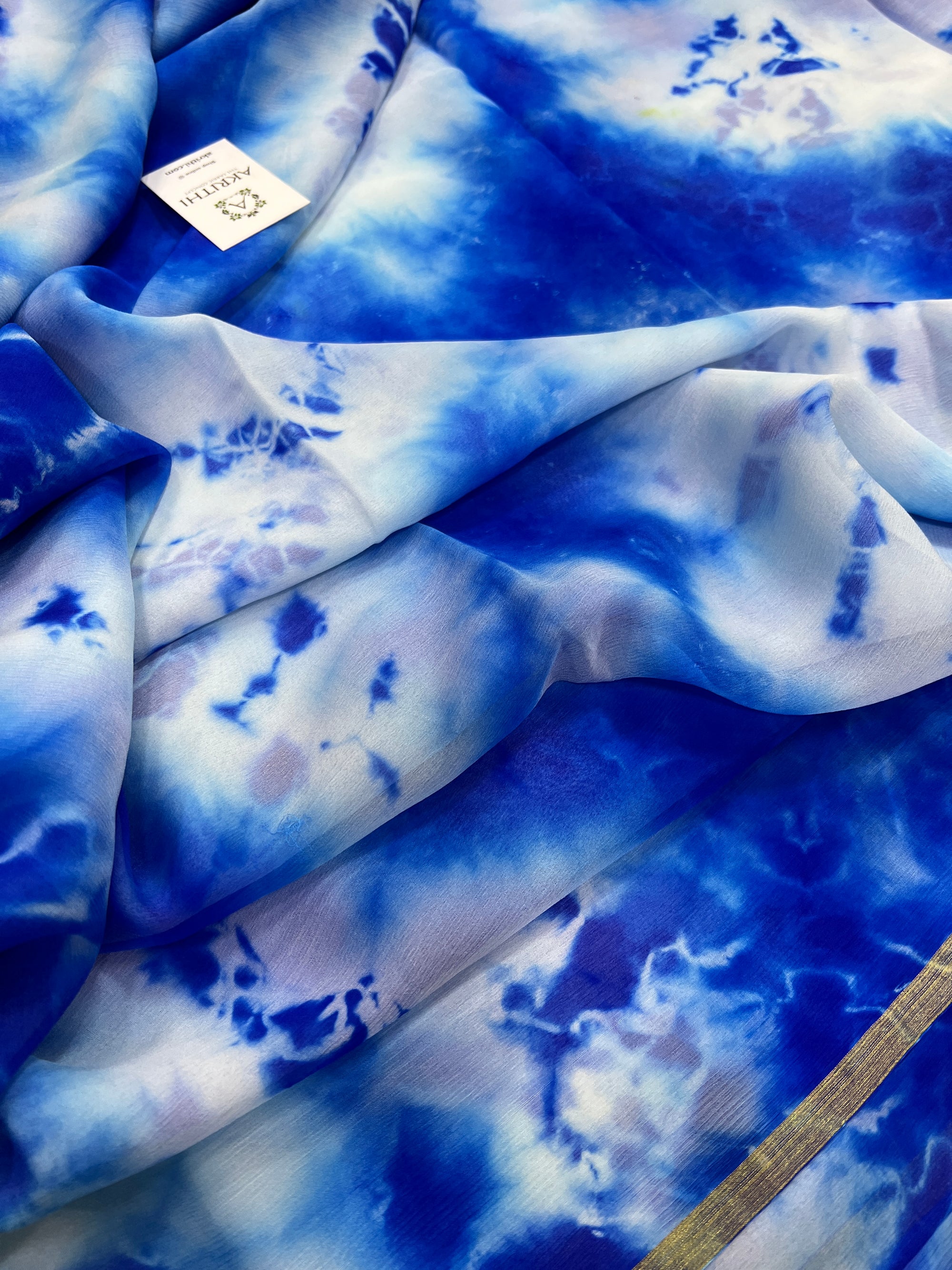PURE CHIFFON SHIBORI TIE AND DYE SAREE