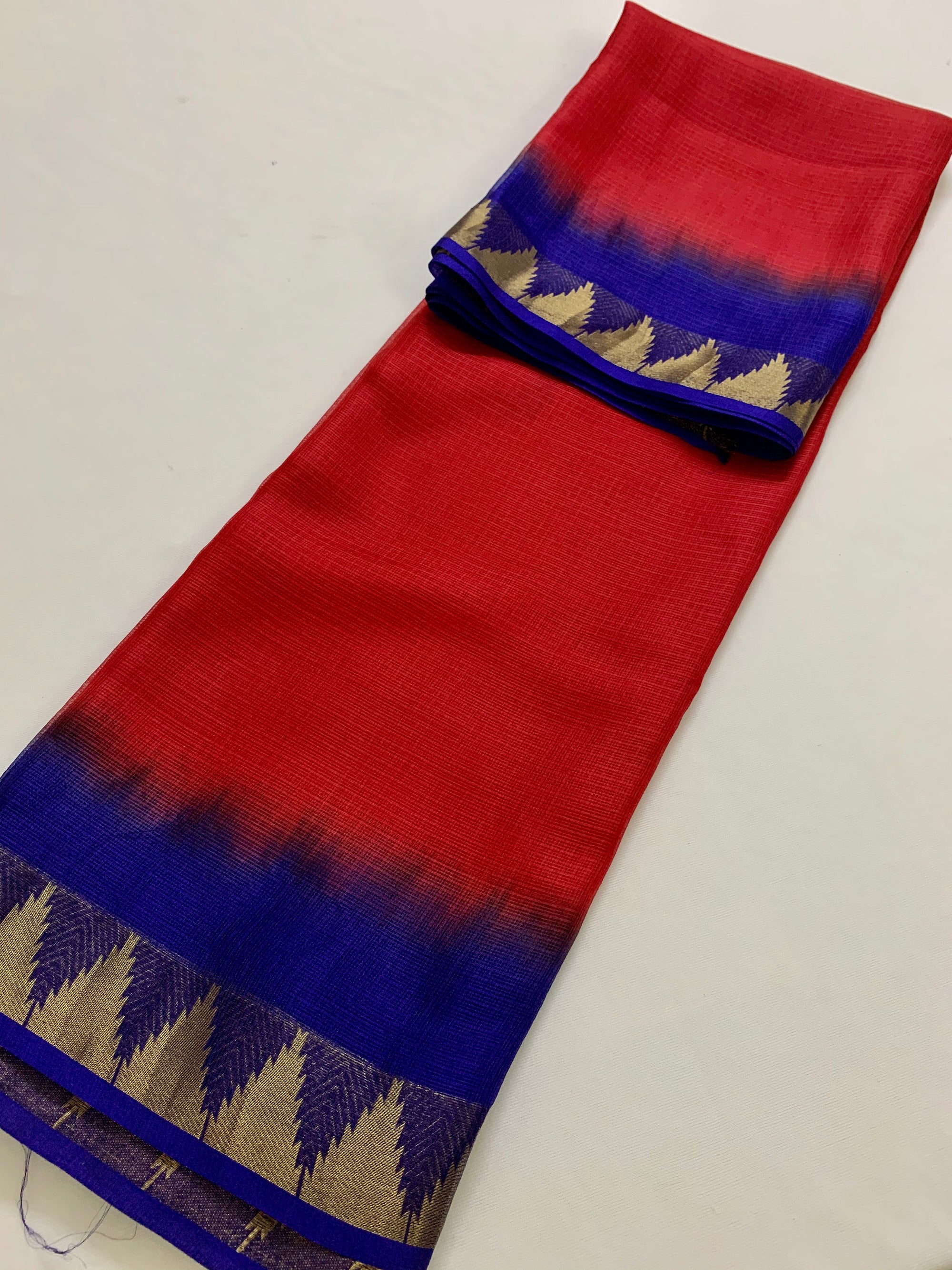 Pure kota silk saree with temple border