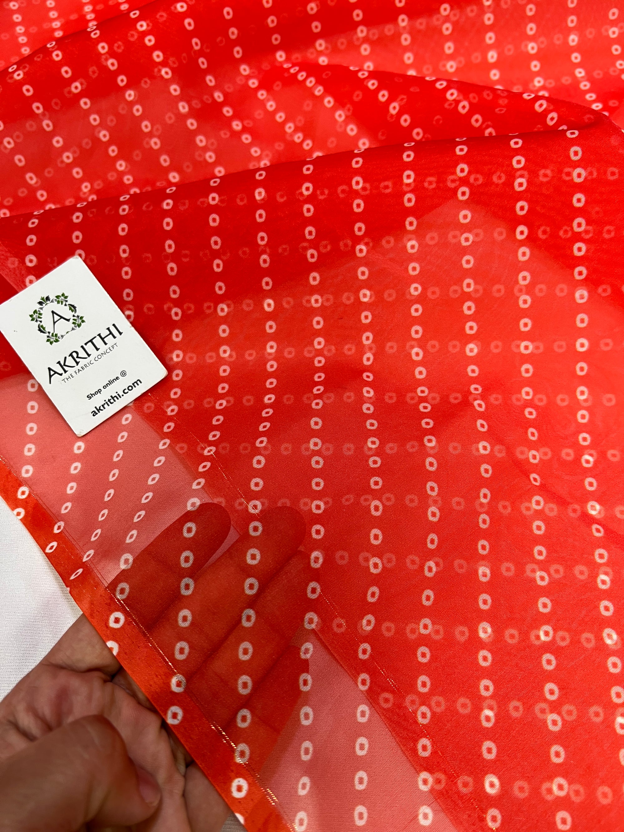 Bandhani Printed organza fabric