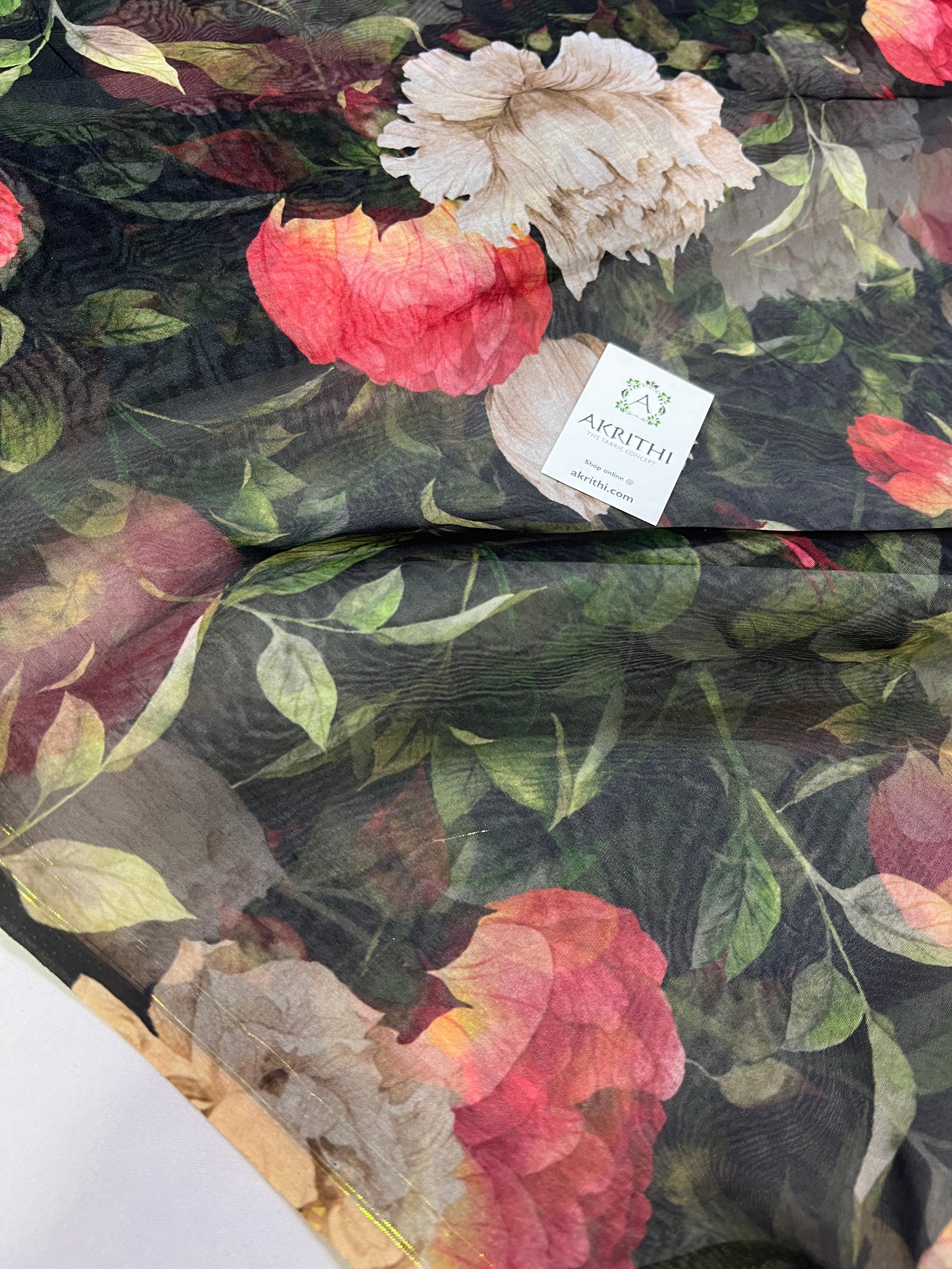 Digital floral Printed organza fabric