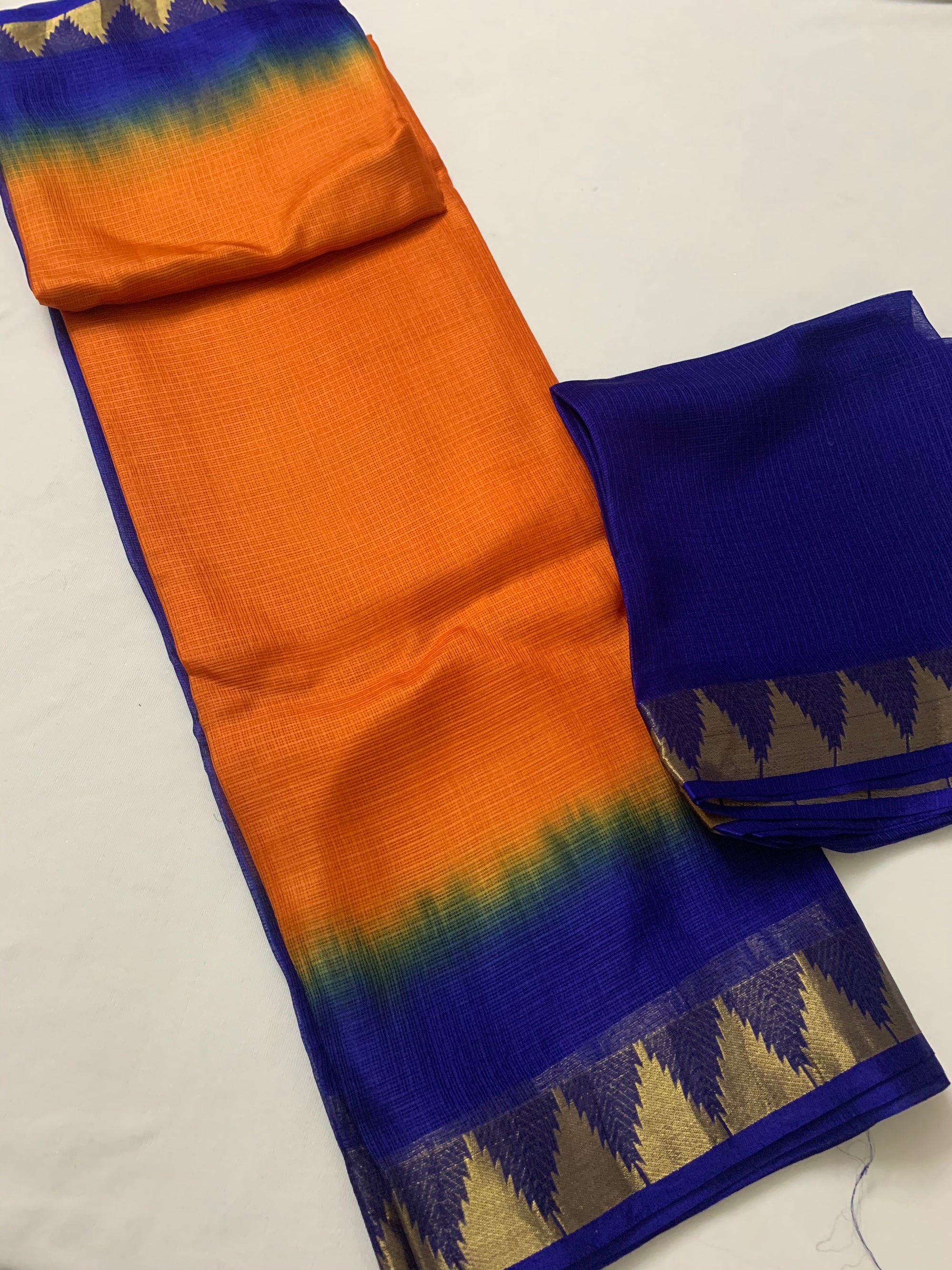 Pure kota silk saree with temple border