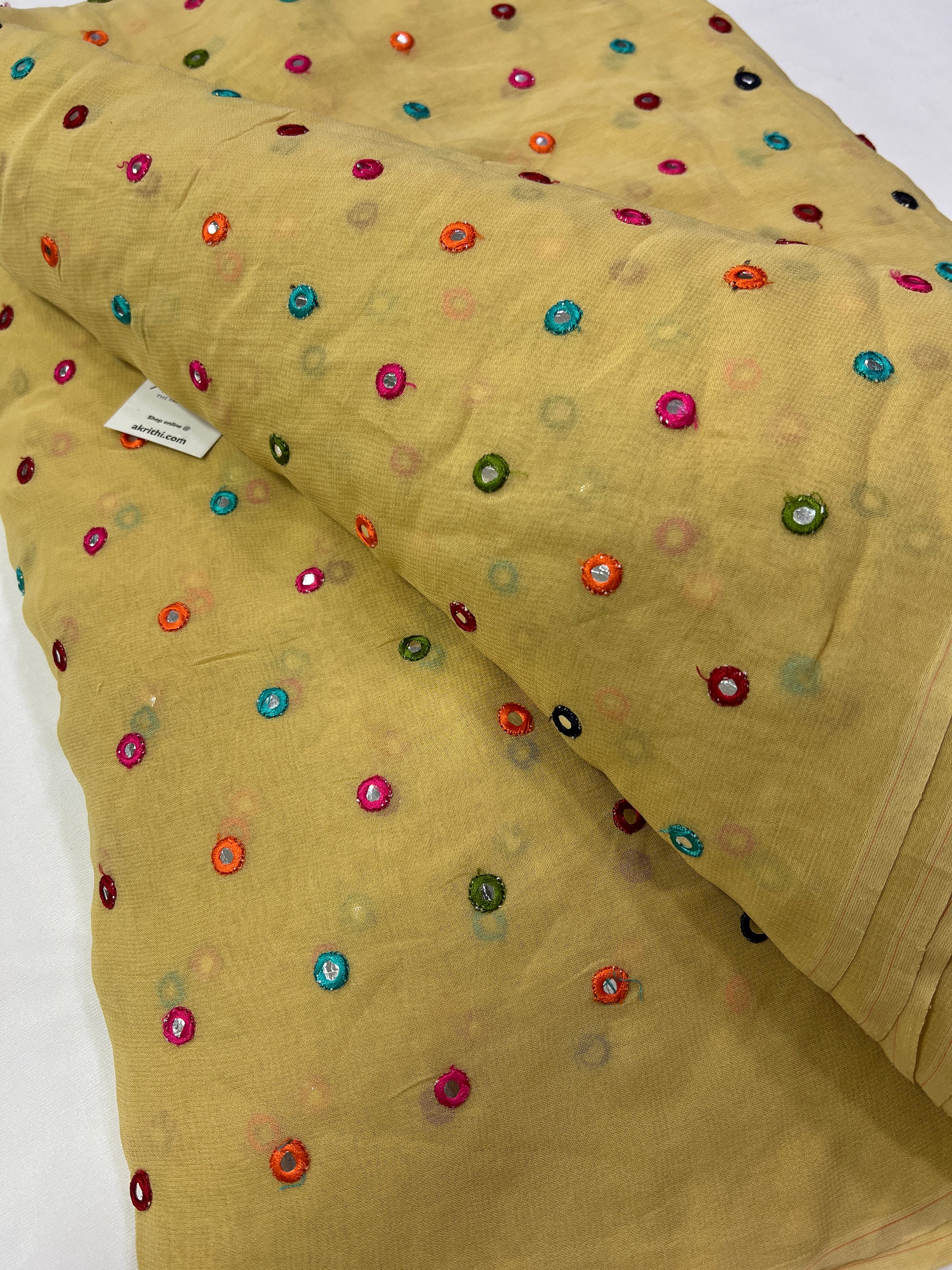 Embroidery on georgette fabric