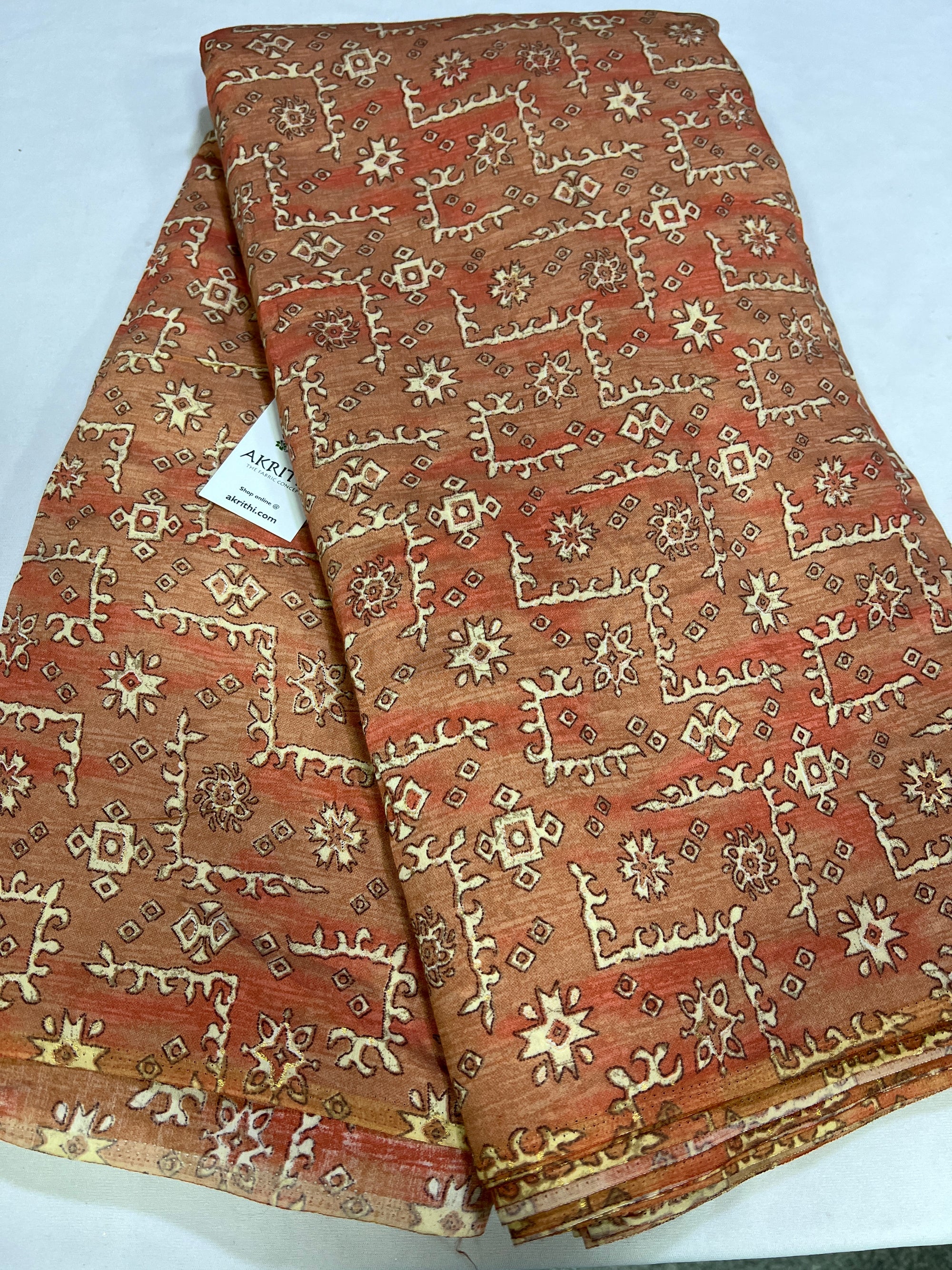 Printed silk fabric