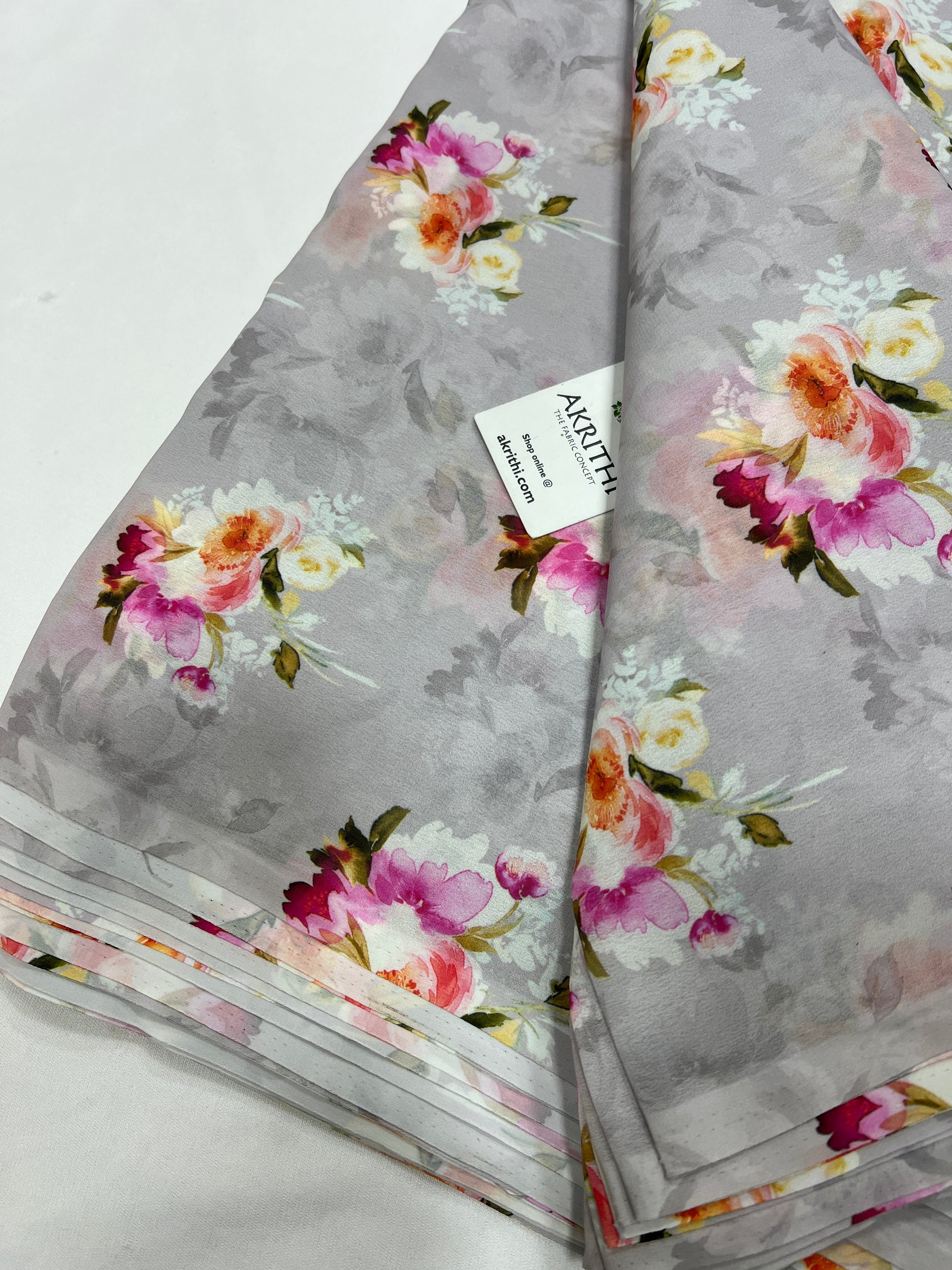 Digital floral printed georgette fabric