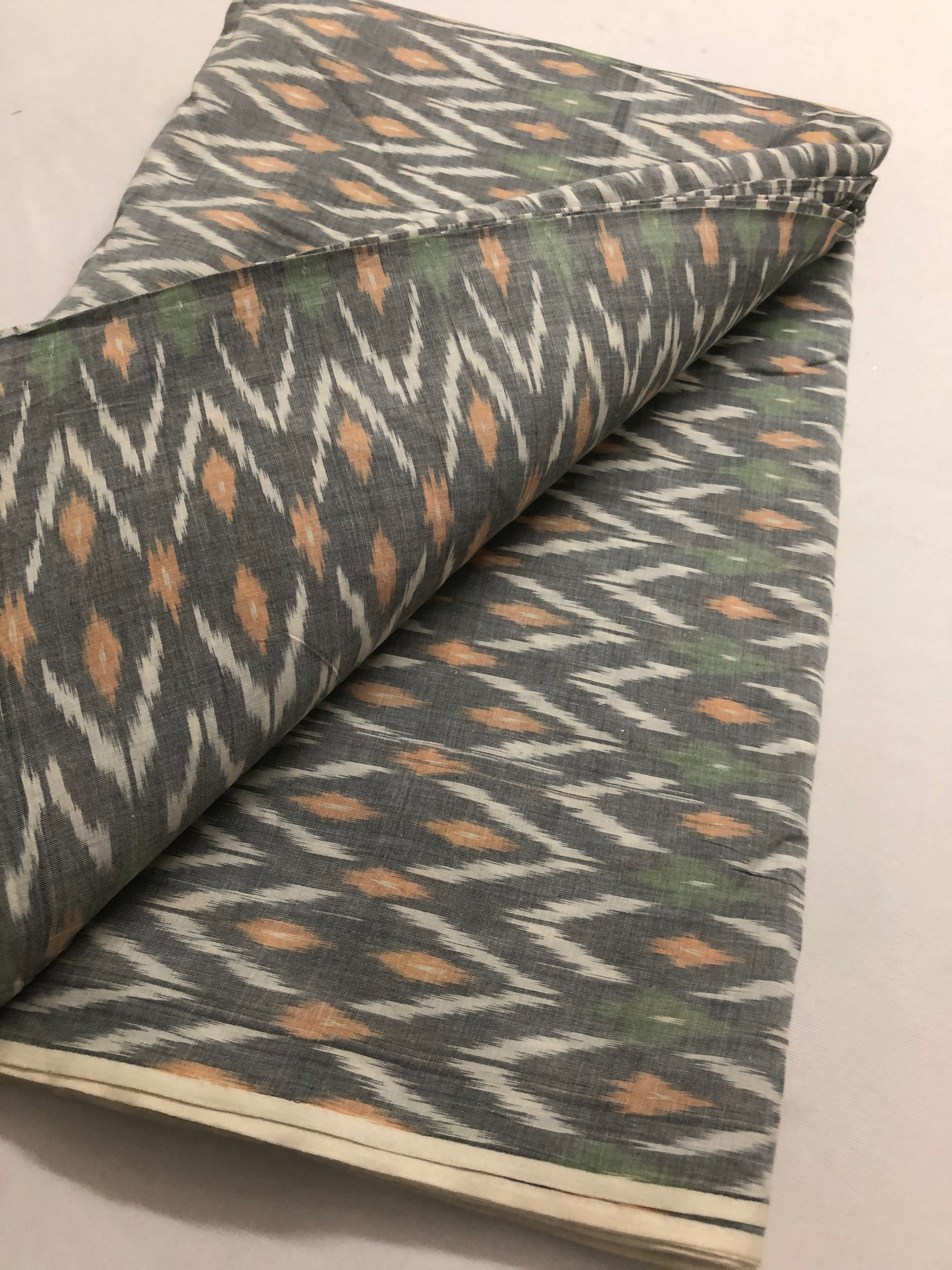 Ikat mercerised cotton fabric