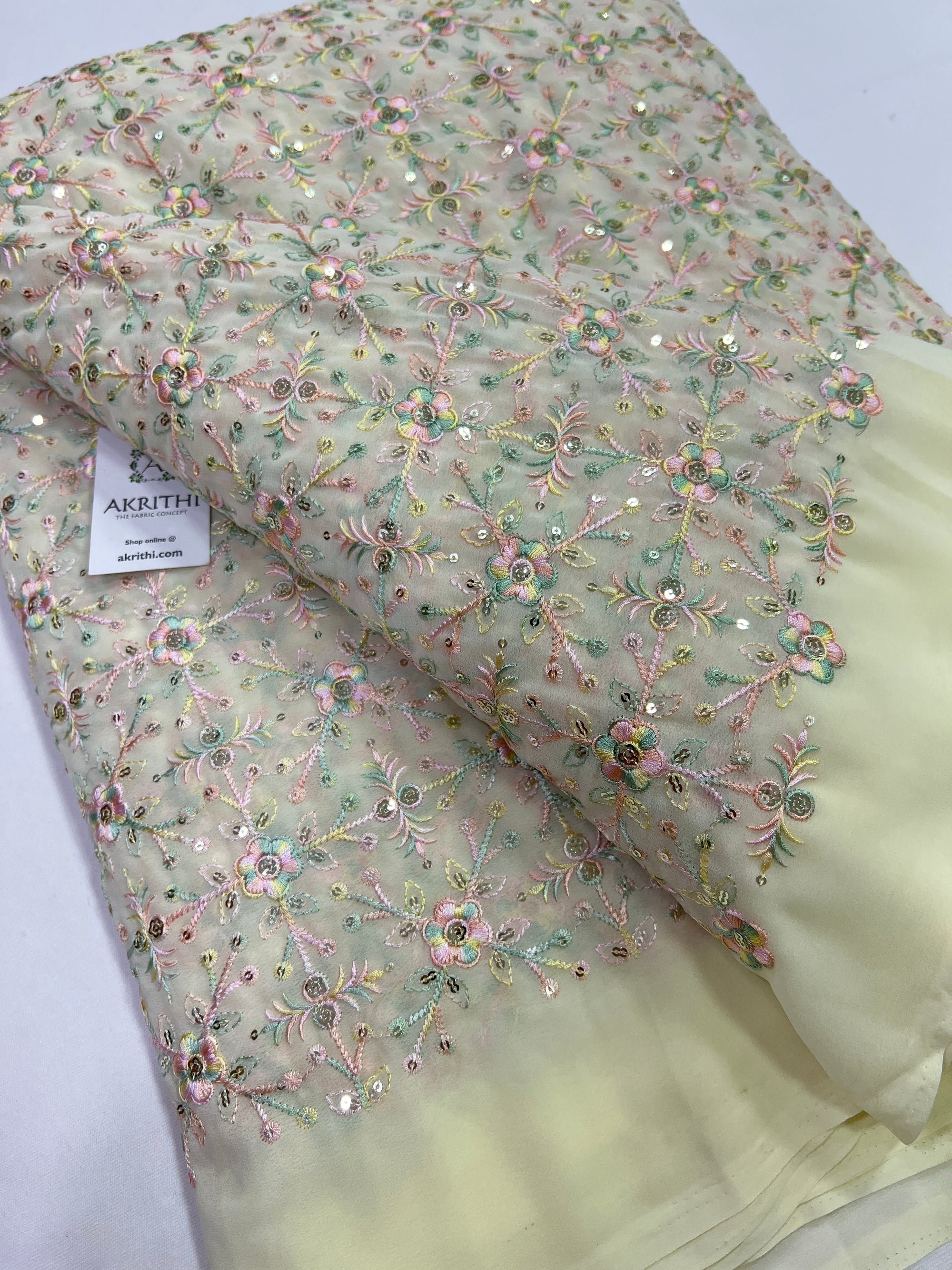 Embroidery on georgette fabric